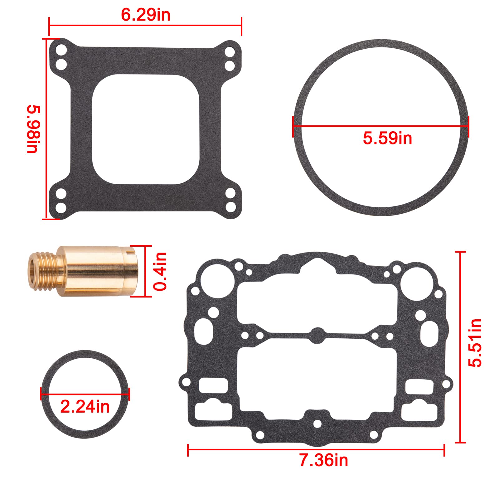 Carburetor Rebuild Kit Compatible With Edelbrock 1405 1406 1407 1408 1409 1410 1411, Carb Rebuild Kit For Afb 4 Barrel 500 600 6