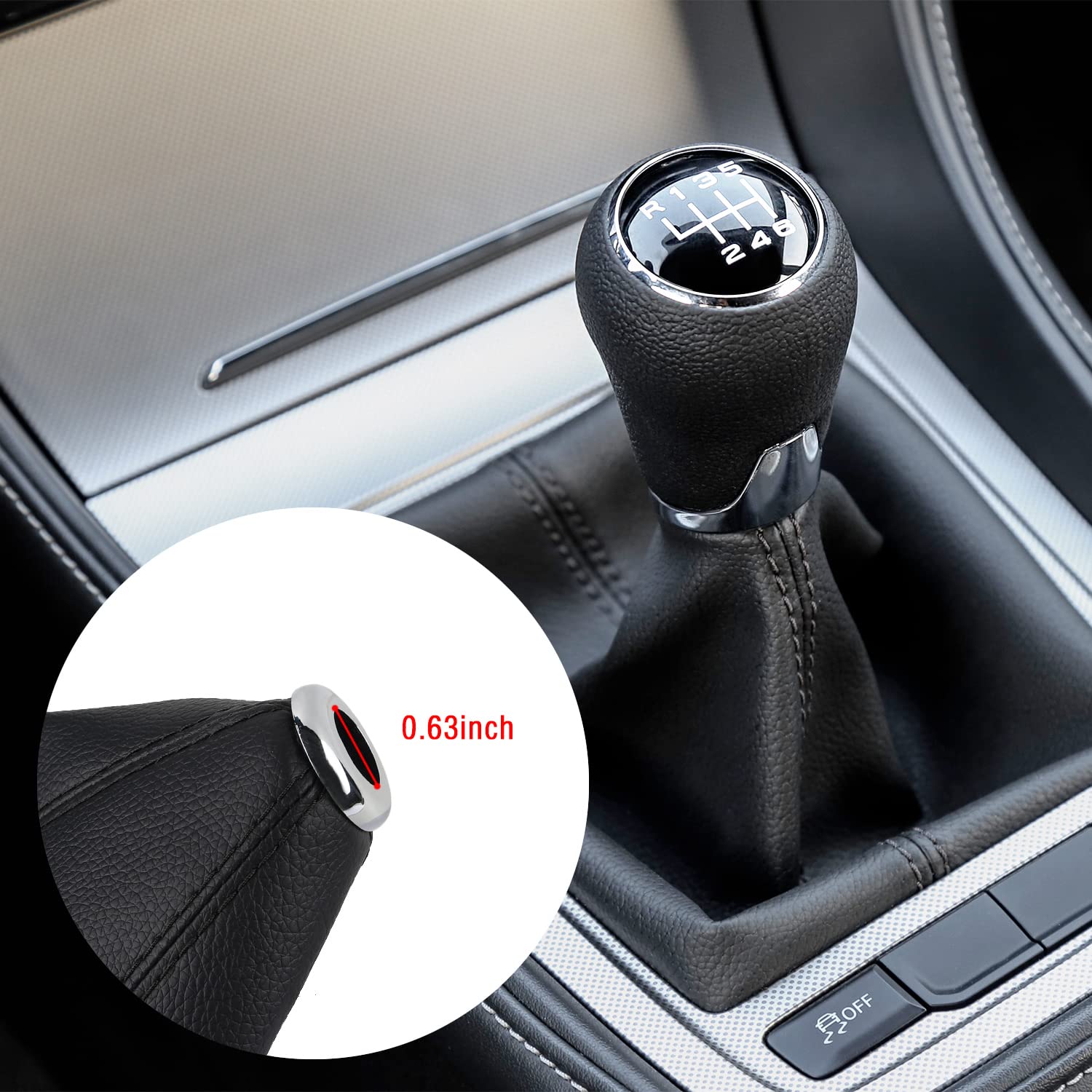 Dustproof Car Shift Knob Cover, Protects Gear Shift Knob & Decorate Car Interior,Universal Gear Shift Cover For Most Manual Transmission Car Truck Suv (Black)
