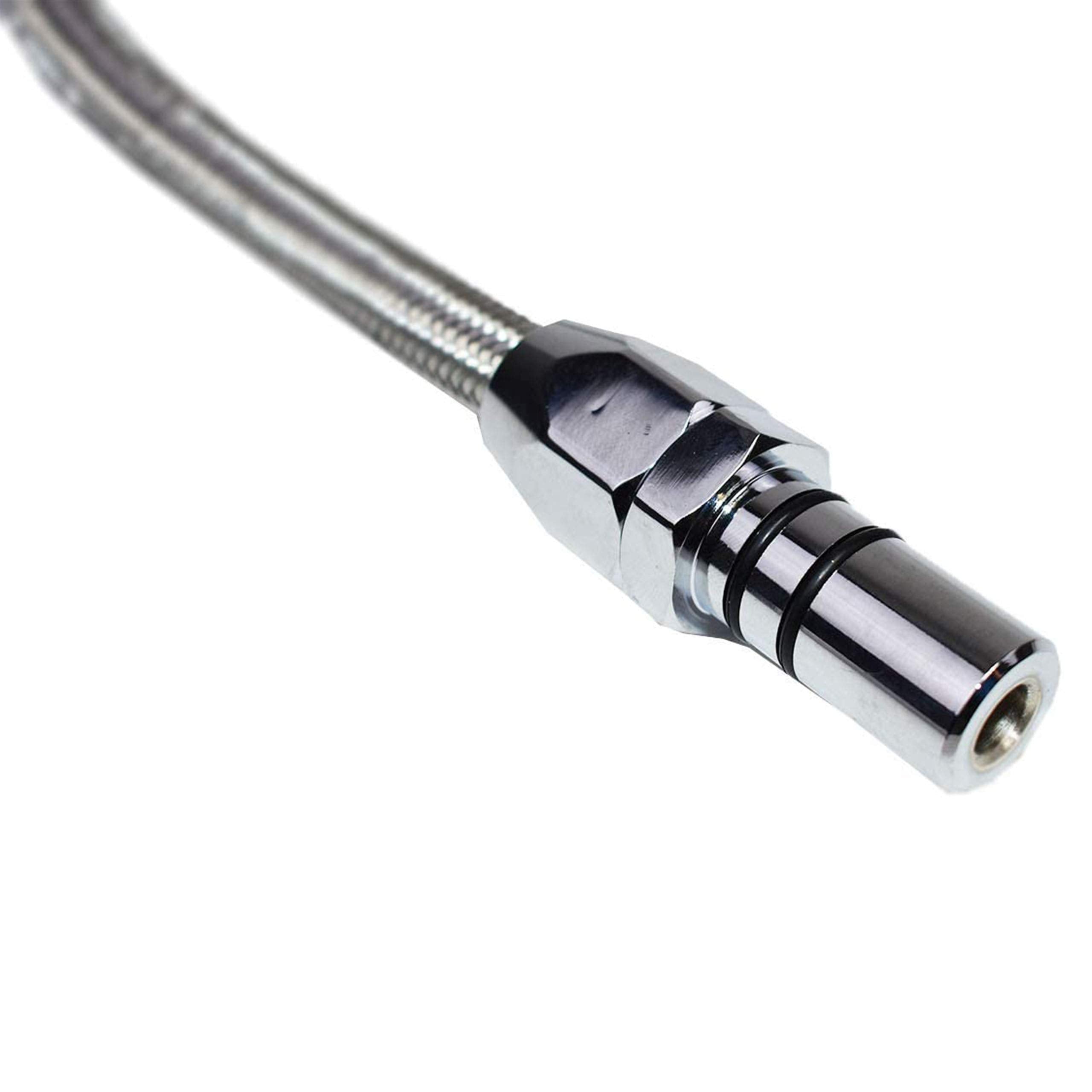 A-Team Performance - Transmission Dipstick Oil Tube Flexible Braided Stainless Steel Firewall Mount - Compatible with Chevrolet