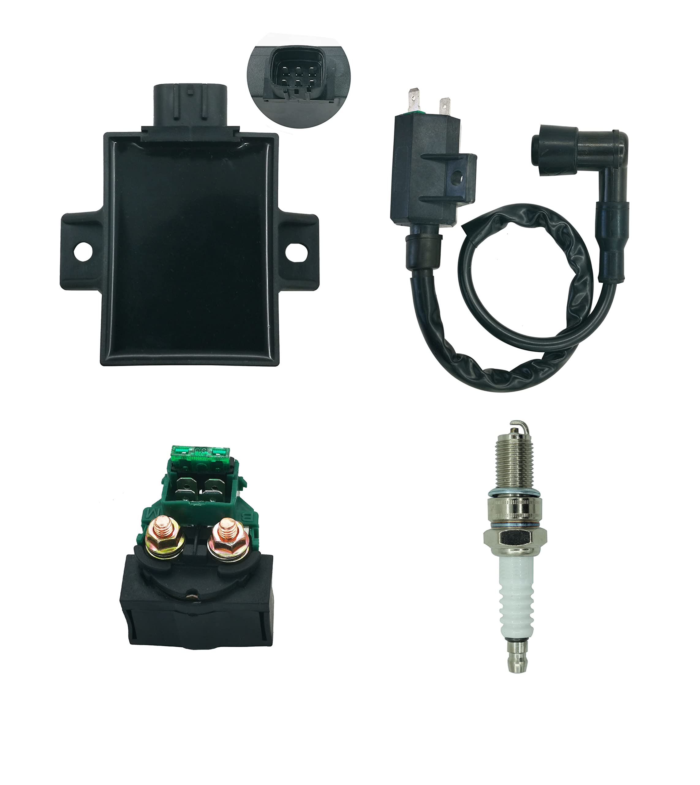 Ignition Coil With Cdi Box&Starter Solenoid Relay Replacement For Kawasaki Bayou 220 250 Klf220 Klf250 1996-2011,Part# 21119-145