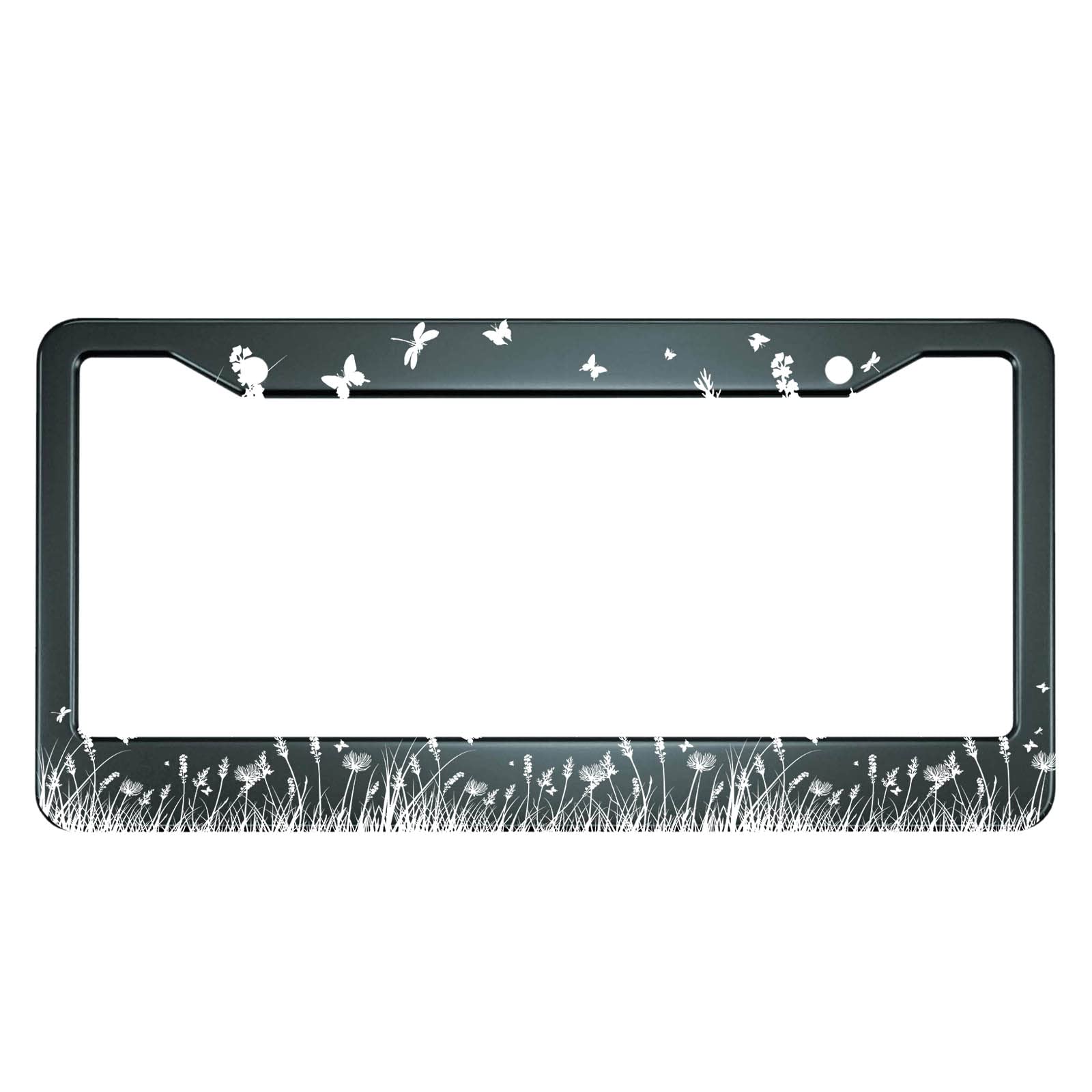 Hosnye Grass Silhouettes License Plate Frame Butterfly And Dragonfly Metal License Plate Cover Front Plates Frames Car Tag Frame For Women Men Us Vehicles Standard