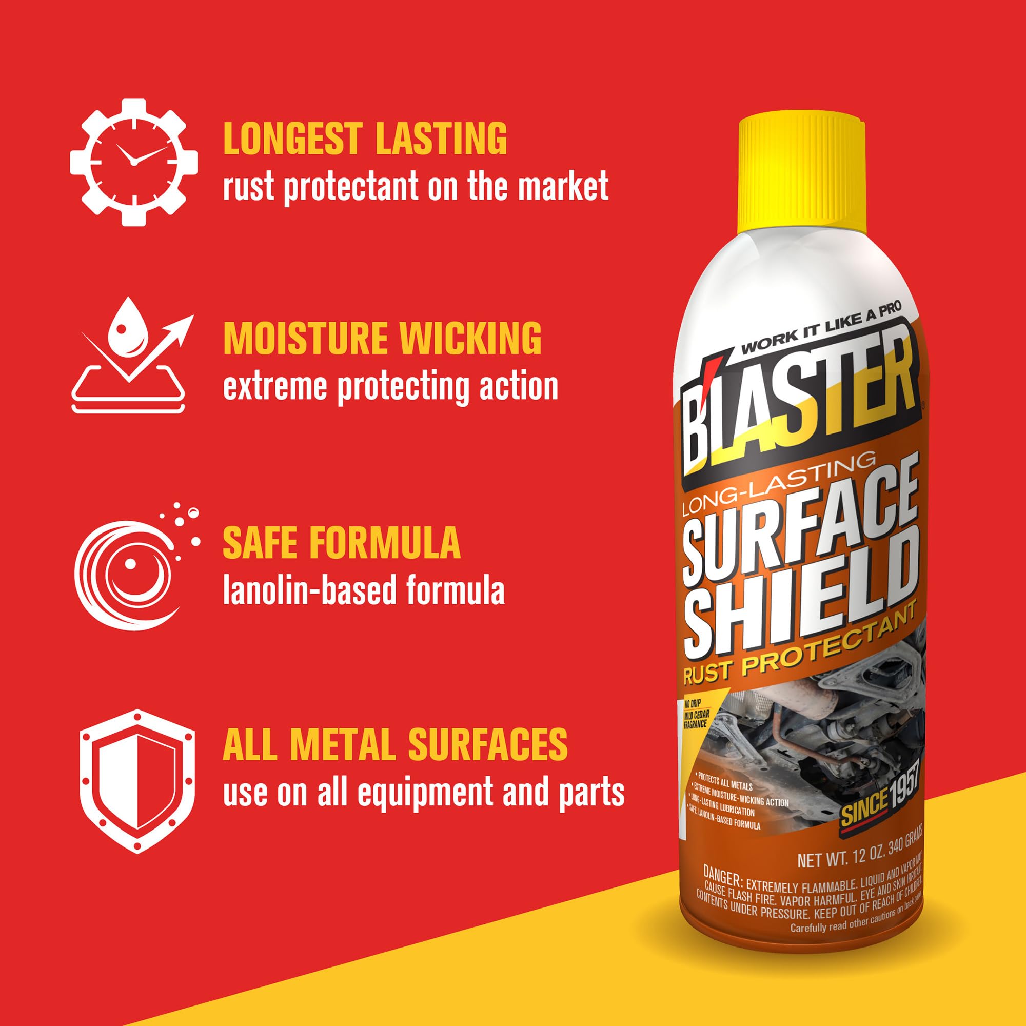 Blaster Surface Shield Complete Corrosion Protection For Long Lasting Automotive Rust Inhibiting Undercoating Applications, 12 O