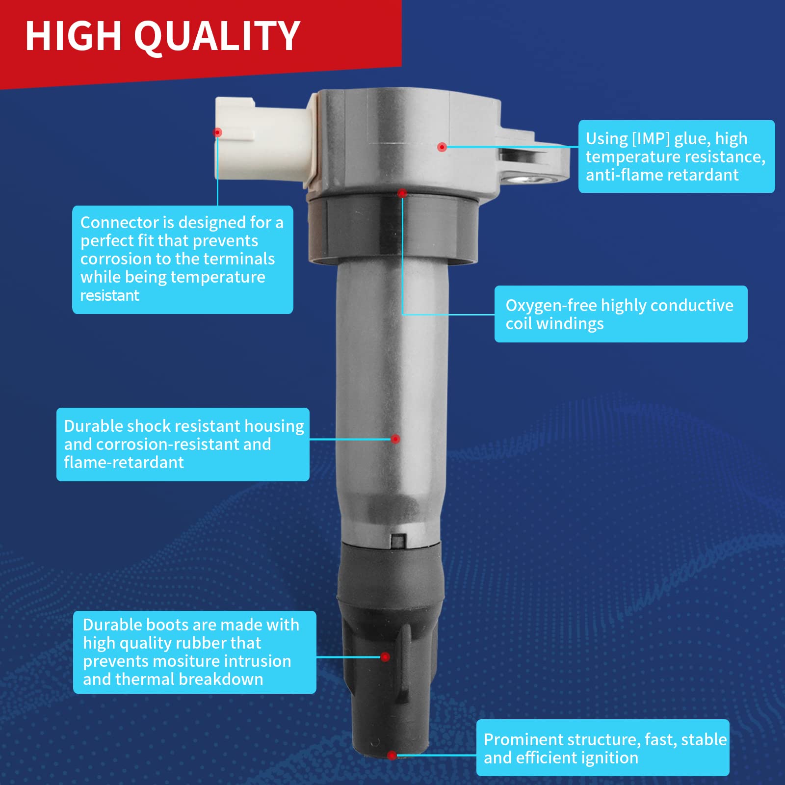 Drcax Oem Ignition Coil Uf681 Gn10674 Compatible With Smart Fortwo 2005-2015 Replaces Ica64178, Ica64270-1.0L L3 Electric - 1 Pa