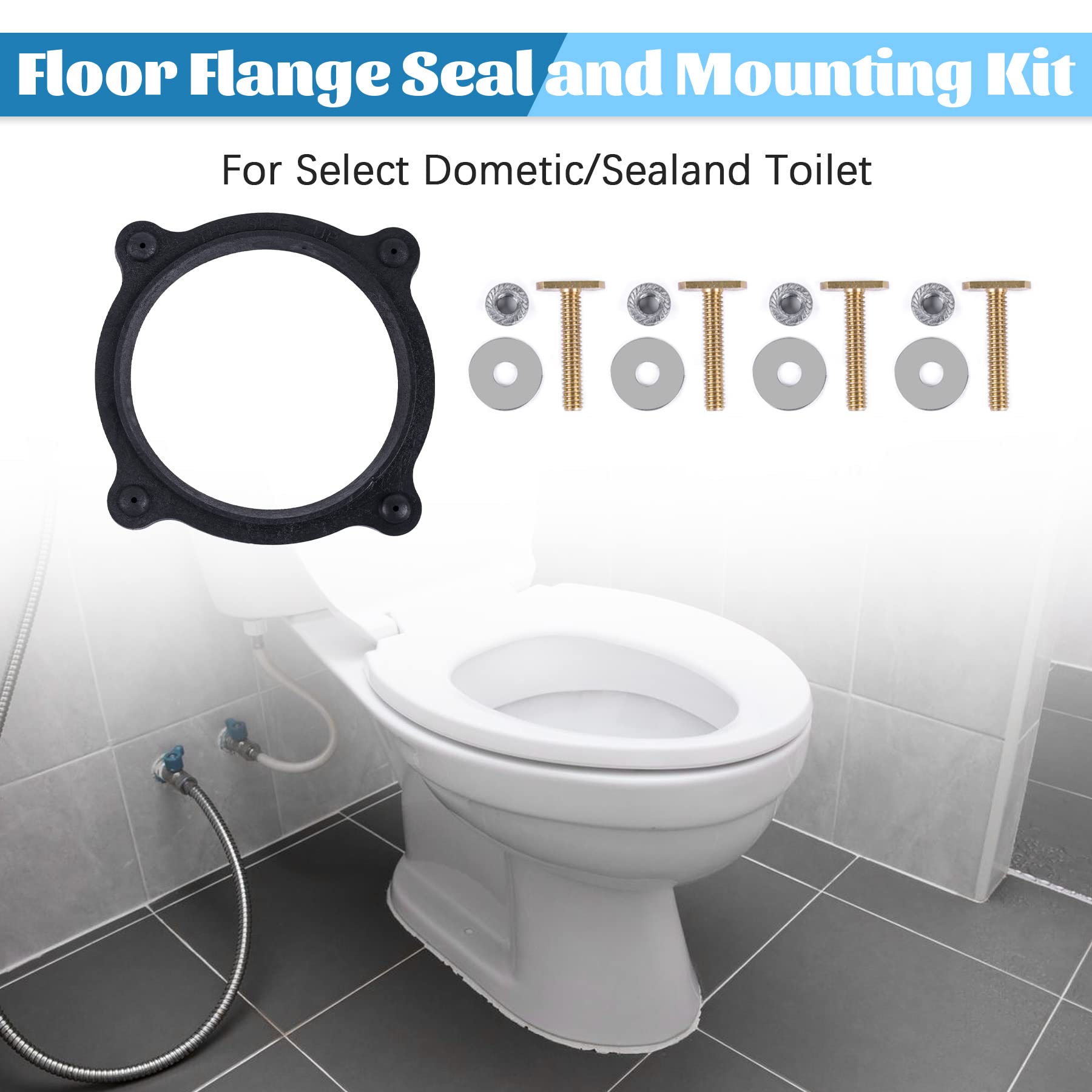 385310063 Floor Flange Seal And Mounting Kit Replacement, Rv Toilet Seal Kit For Dometic/Sealand Toilet
