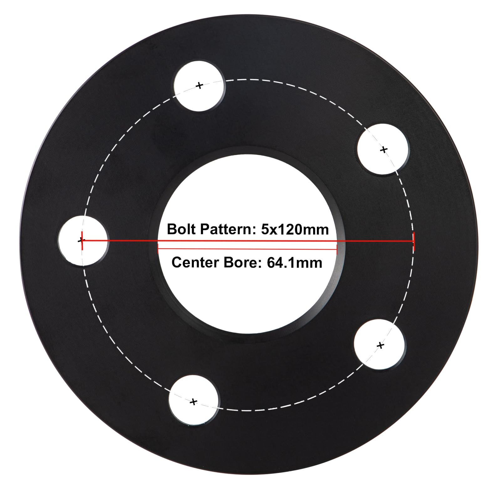 VLAOSCHI Forged Black 5x120 Hubcentric Wheel Spacers 3mm with 64.1mm Center Bore (No Lip) Compatible with Honda-Acura-Tesla 5 Lu