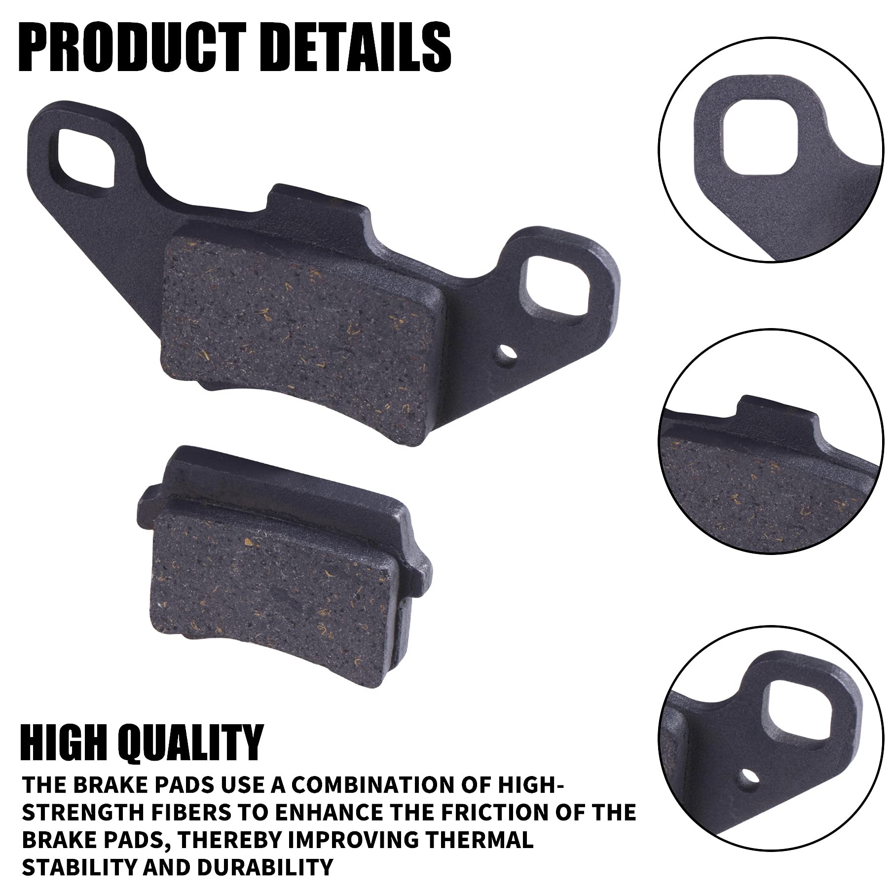 Mwmnun Disc Brake Pads Compatible With 50Cc 70Cc 90 Cc 110 Cc 125Cc Taotao Sunl Jcl Coolster Kandi Supermach Tank Kandi Kinroad Bv Powersports Dongfang Atvs Go Karts Quad 4 Wheeler 2 Pair