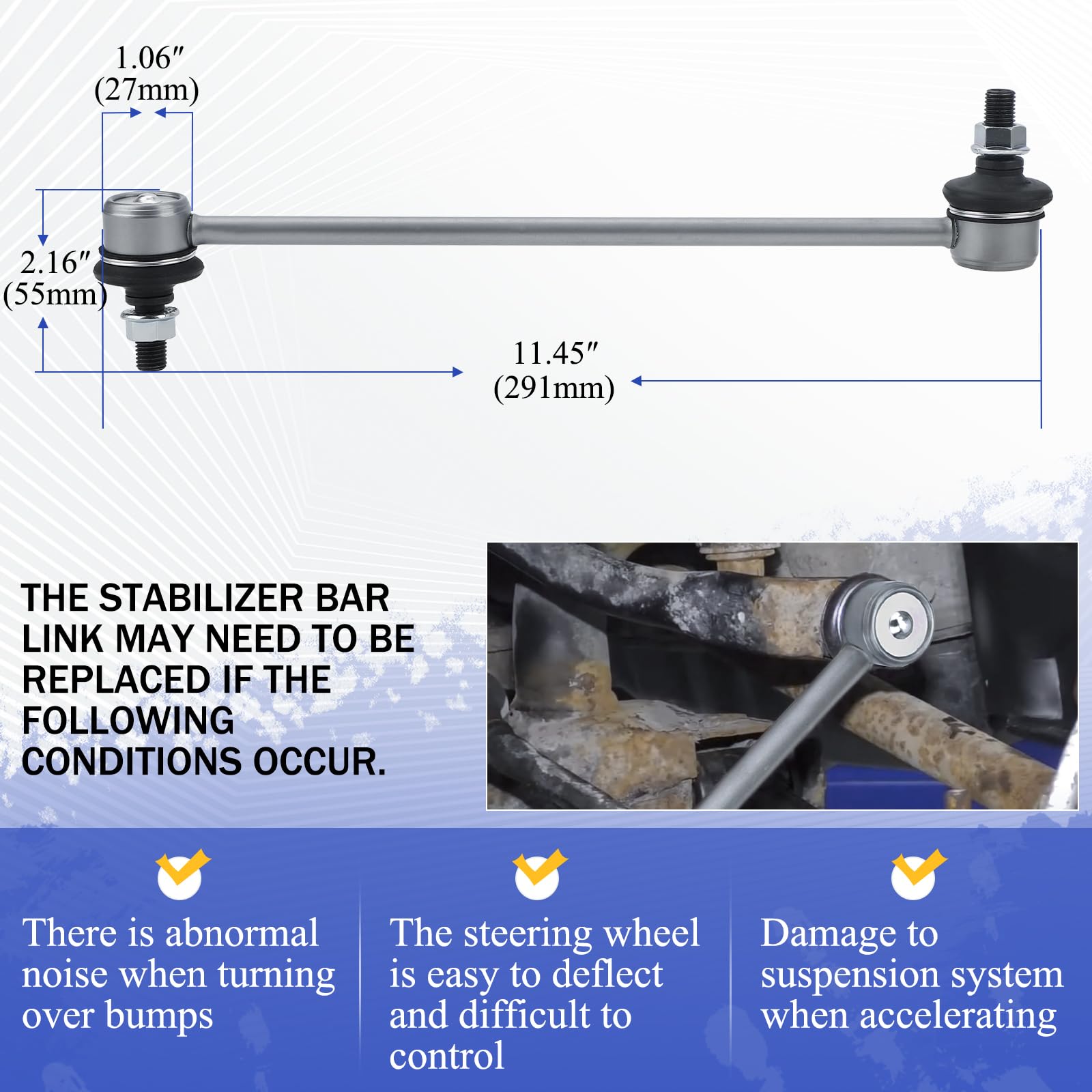 K80258 Zinc-Nickel Alloy Front Stabilizer Sway Bar End Link For Jeep Compass Patriot/Mazda Mpv Protege/Dodge Caliber Avenger/Chr