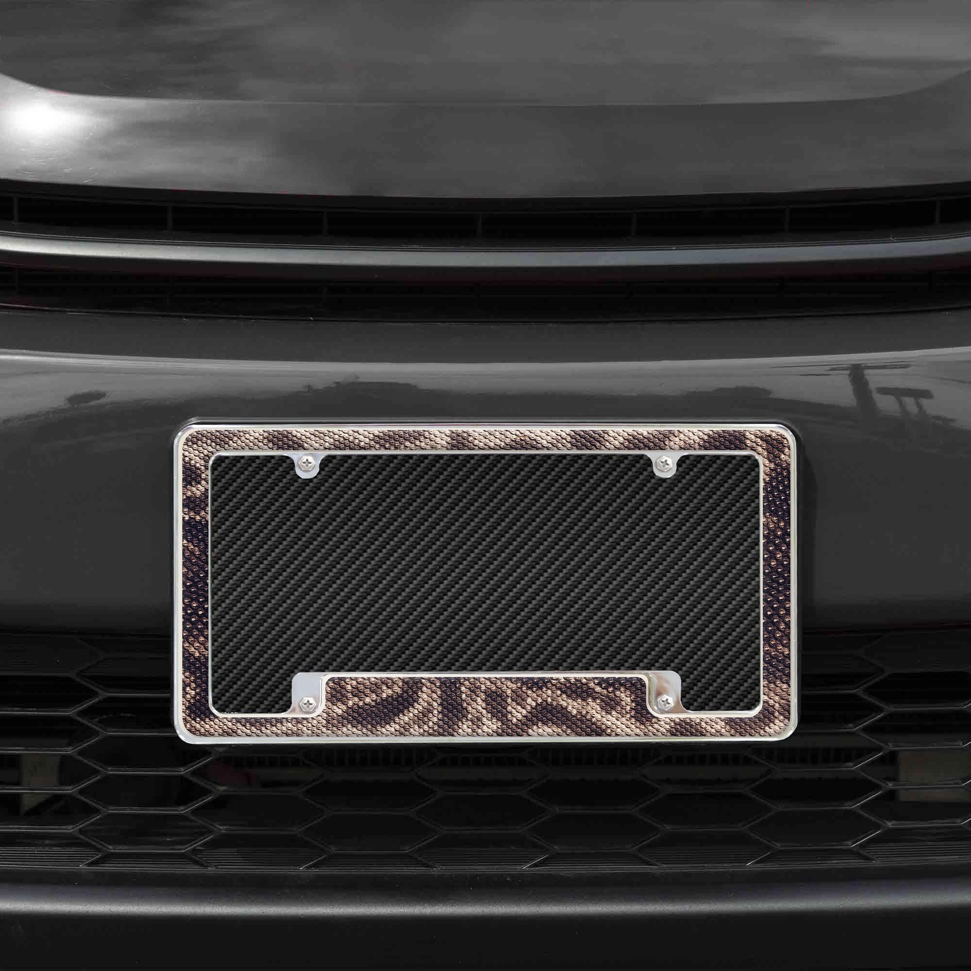 Rico Industries Snake All Over Automotive License Plate Frame for Car/Truck/SUV (12 x 6)