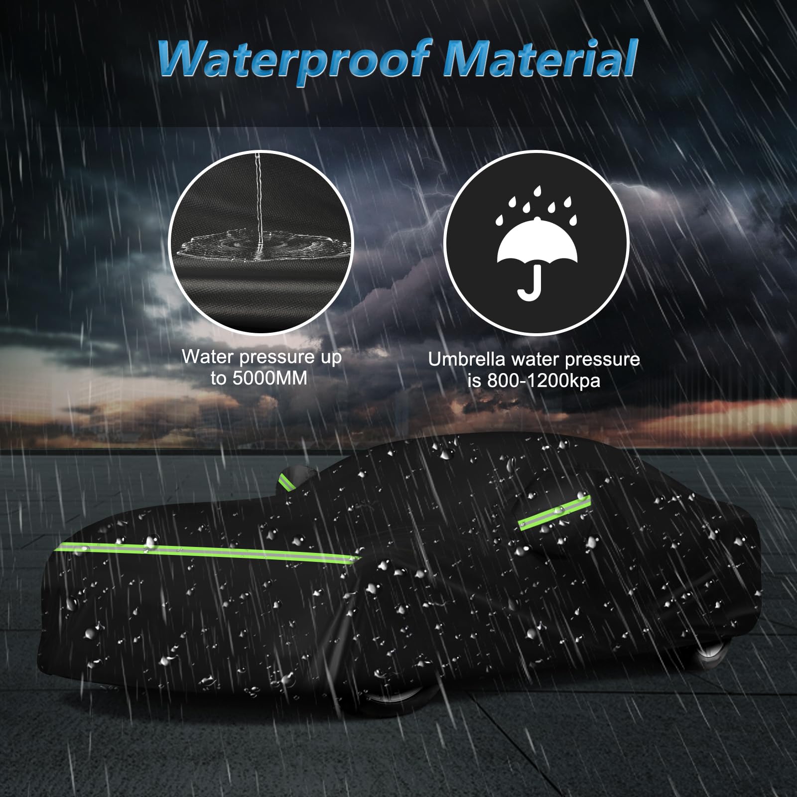 For Mustang Full Car Cover Waterproof All Weather, Outdoor Car Covers With Soft Cotton Lining Windproof Heavy Duty Protection Compatible With 1994-2023 Mustang Gt/Shelby/Cobra/Bullitt/Ecoboost