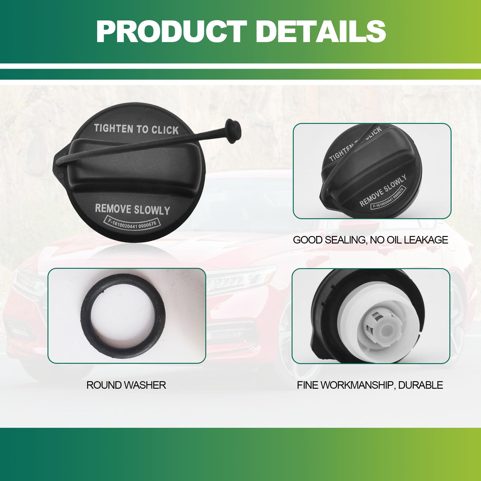 Fuel Cap Replacement Compatible With Honda Accord, Civic, Crosstour, Cr-V Crv, Fit, Hr-V, Hrv, Insight, Odyssey, Pilot, Replaces