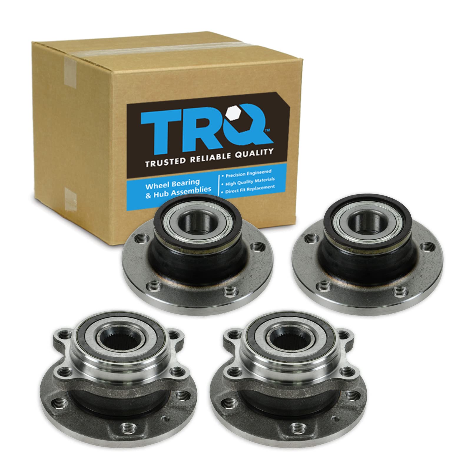 Trq Wheel Bearing & Hub Assembly Set Fits 2008-2018 Audi 2005-2022 Volkswagen