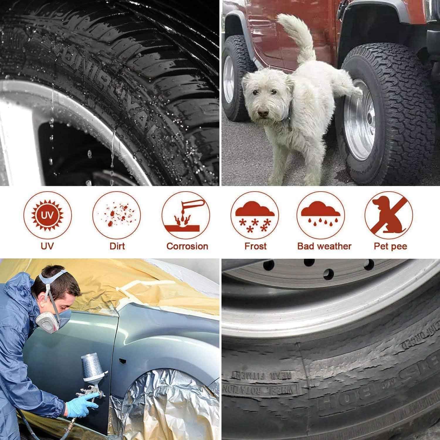 Amfor Waterproof Tire Covers Set of 4 for 27-29 Inch Tires - Anti-UV, Sun, Snow & Rain Protection for Trailers, RVs, SUVs & Trucks