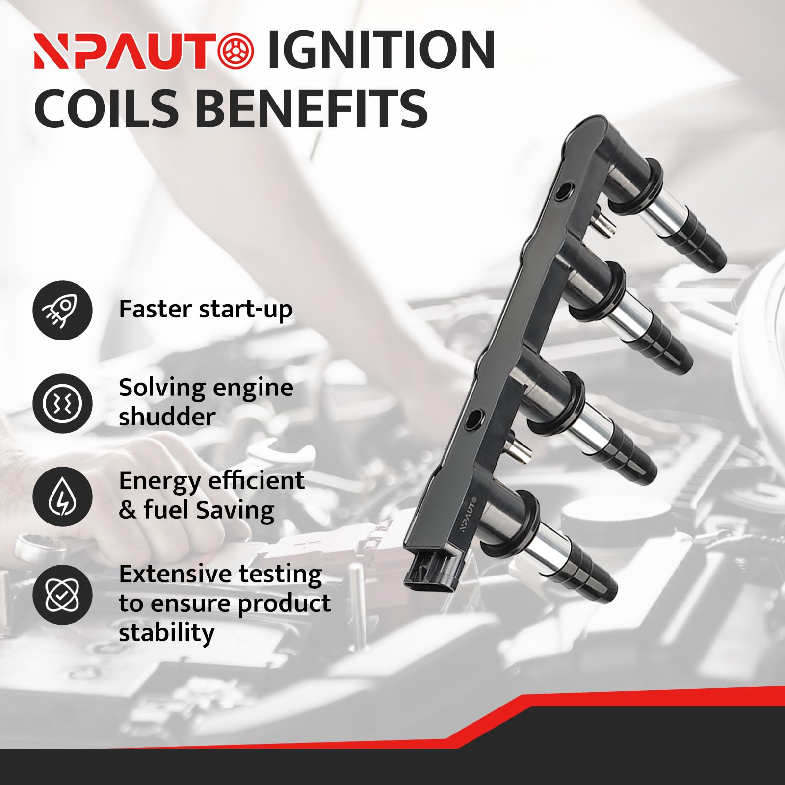 Ignition Coil Pack Replacement For L4 1.6 1.8 Chevy Cruze Aveo 5 Aveo5 Sonic Pontiac G3 2007 2008 2009 2010 2011 2012 2013 2014 2015 1.6L 1.8L, Uf620 C1646