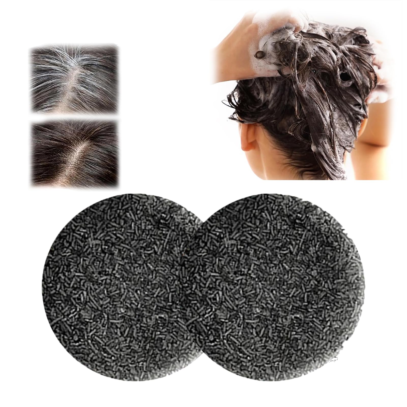 Gray Hair Reverse Bar for Unisex (2pcs)  White and Black Soap for Gray Hair Reversal - Deeply Nourishing Ingredients for Men-New