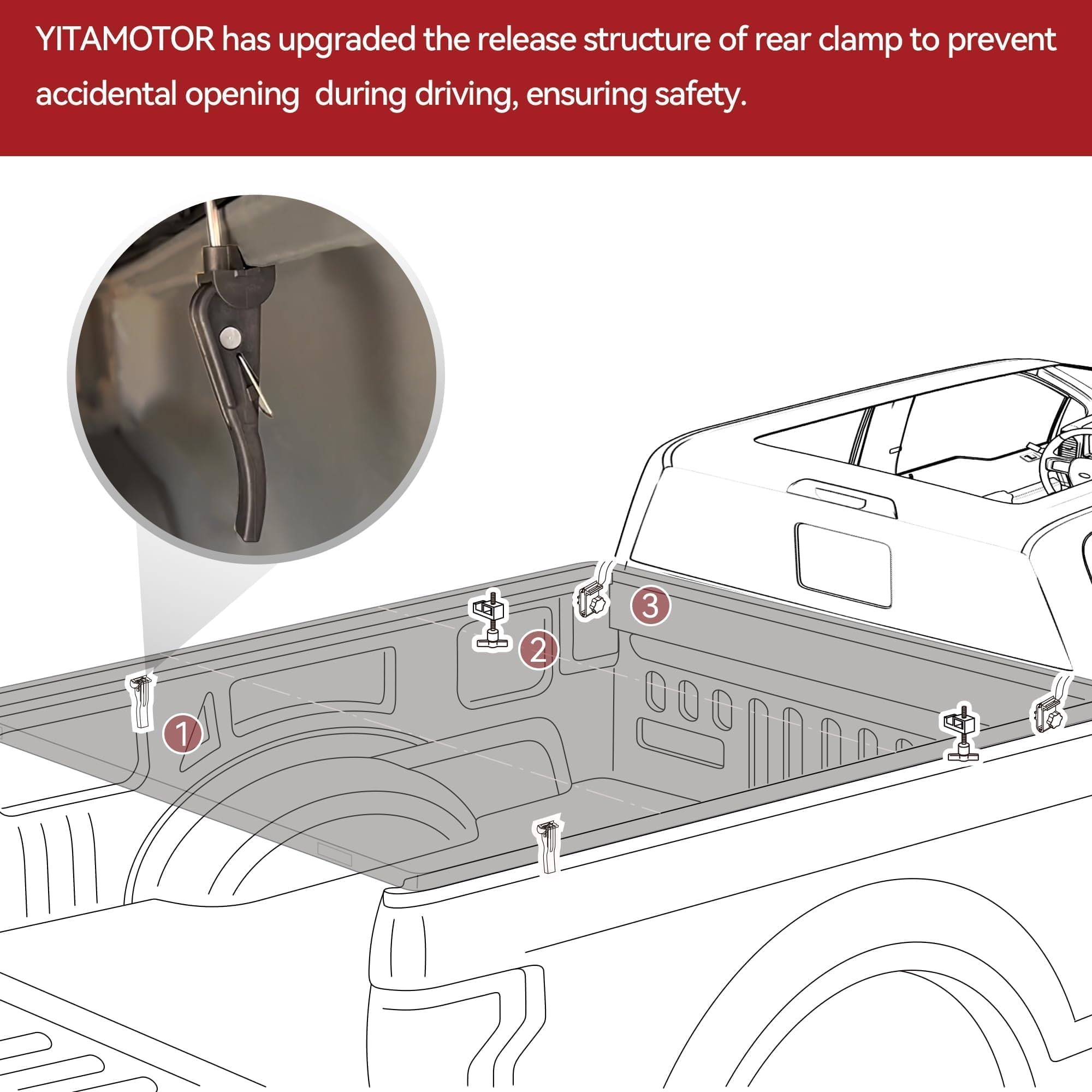 Yitamotor Tailored Soft Tri-Fold Tonneau Cover For Ford F-150 6.5Ft Bed 2015-2025, Effortless Installation, Improved Fuel Effici