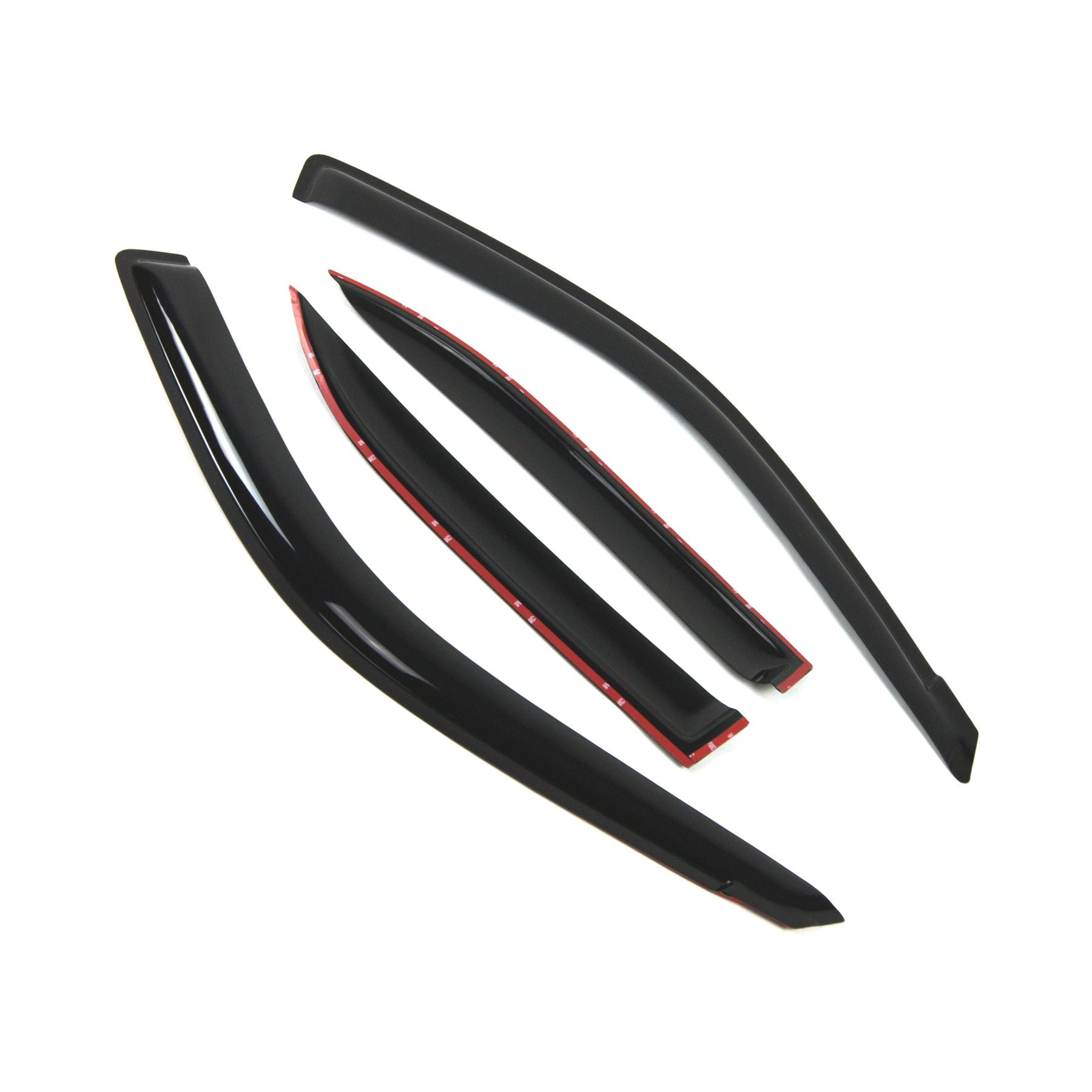 Tuningpros Window Visor Compatible With 2000-2005 Hyundai Accent Sedan, Dgwv2-248 Outside Mount Deflector Rain Guard Dark Smoke,