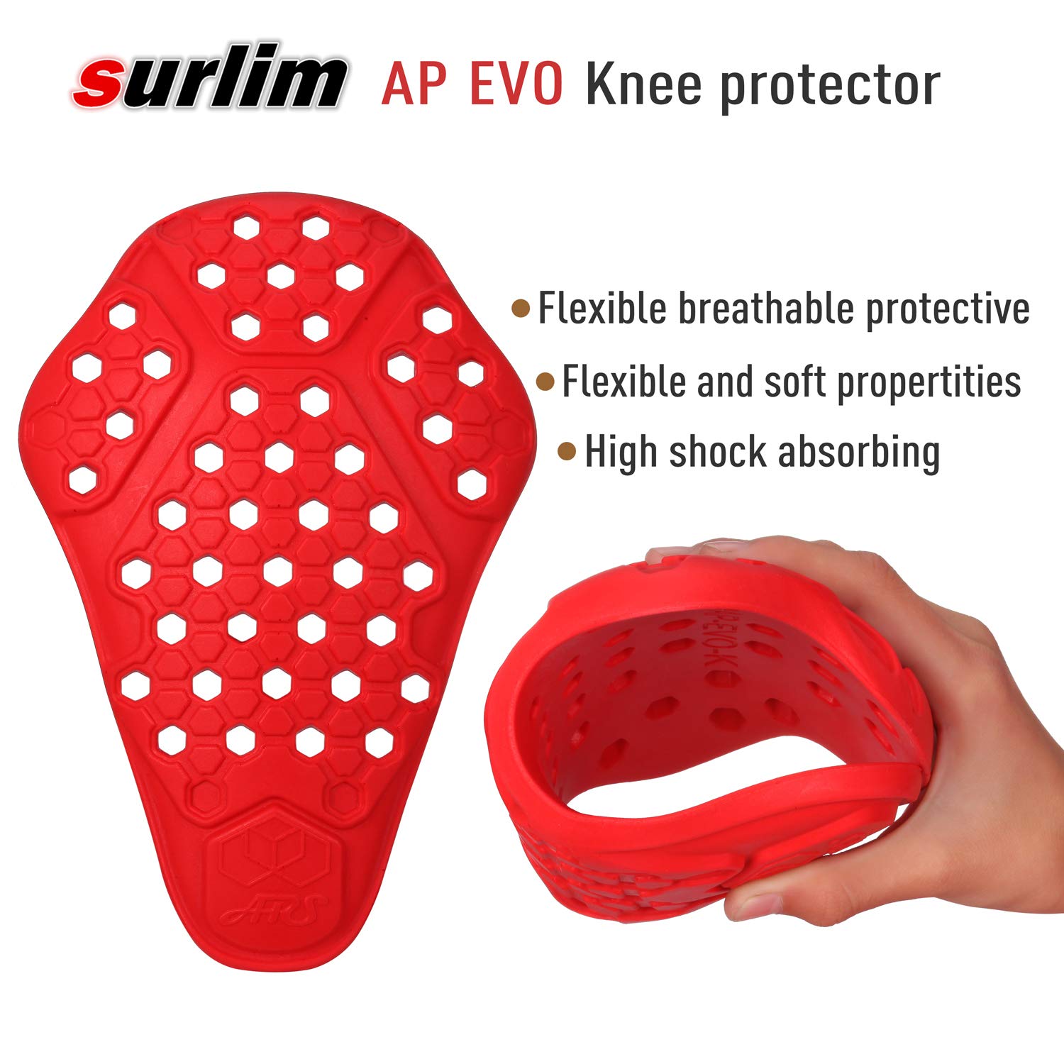 Surlim Knee Protector Ce Insert Armor Motorcycle Pants Replacement Pads Pair
