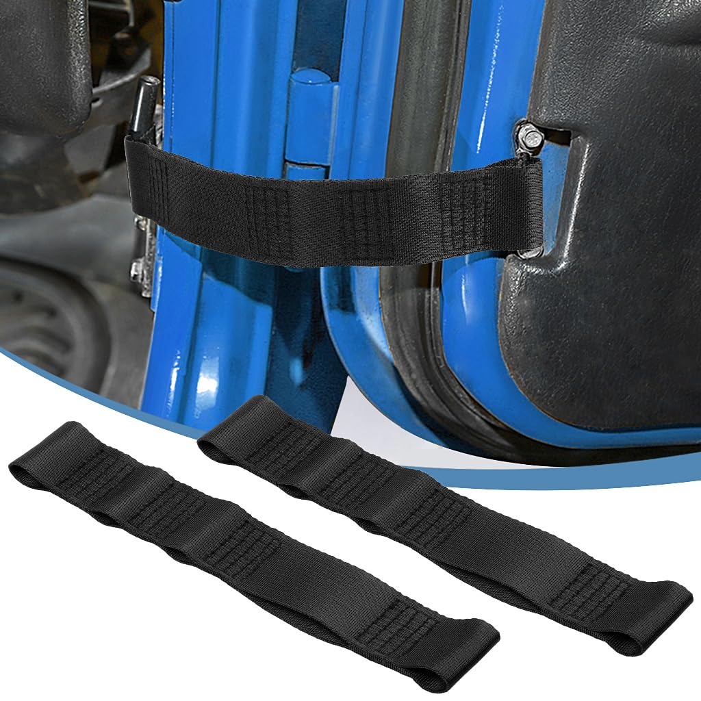 Pyghap Jeep Door Limiting Straps,2Pcs Heavy Duty Adjustable Door Check Strap Compatible With 1987-2024 Jeep Wrangler Door Straps Jk Jl Tj Yj Cj Jku Load 1000 Lb