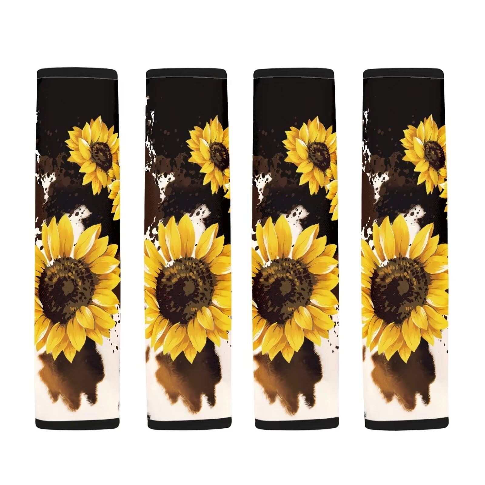 For U Designs Kids Seatbelt Cover Universal Fit 2 Pcs Seat Belt Cover Pad For Adults Cow & Sunflower Print Auto Seat Strap Cover