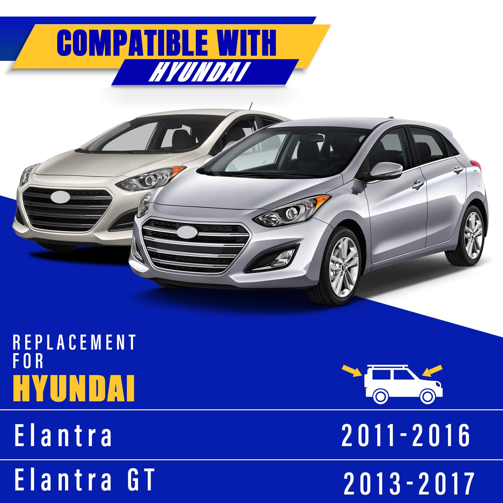 3 Wipers Replacement For 2011-2016 Hyundai Elantra/2013-2017 Hyundai Elantra Gt, Windshield Wiper Blades Original Equipment Replacement - 28/14/13 (Set Of 3) U/J Hook