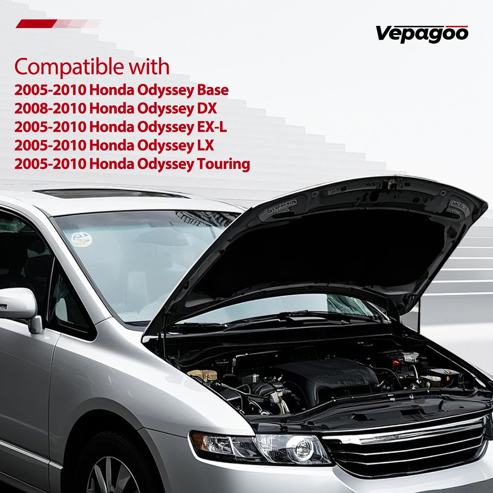 Vepagoo 6238 Rear Hatch Struts Compatible With 2005-2010 Honda Odyssey Shocks Supports Mini Passenger Van 4-Door/5-Door Liftgate