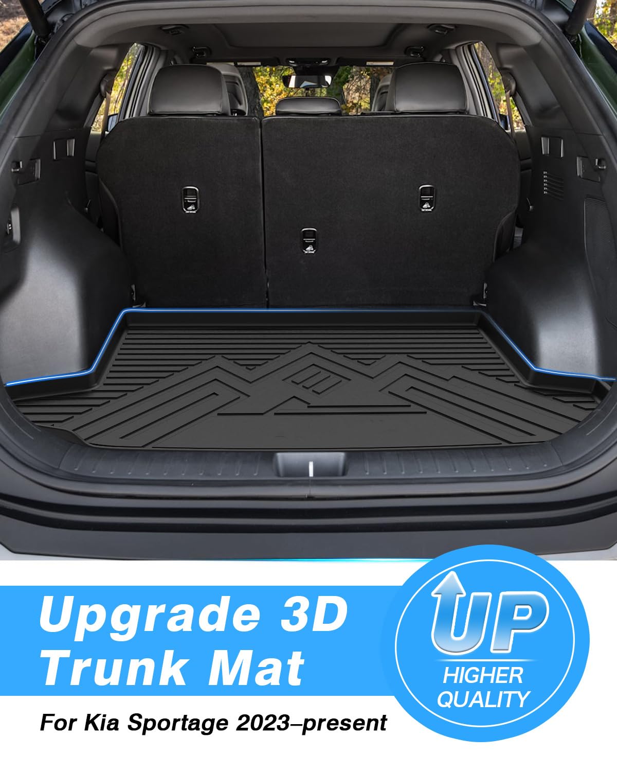 Powerty Trunk Mat For 2023-2025 Kia Sportage (Not For Phevs) Accessories Cargo Mats Tpe All Weather Cargo Liner Heavy-Duty Trunk