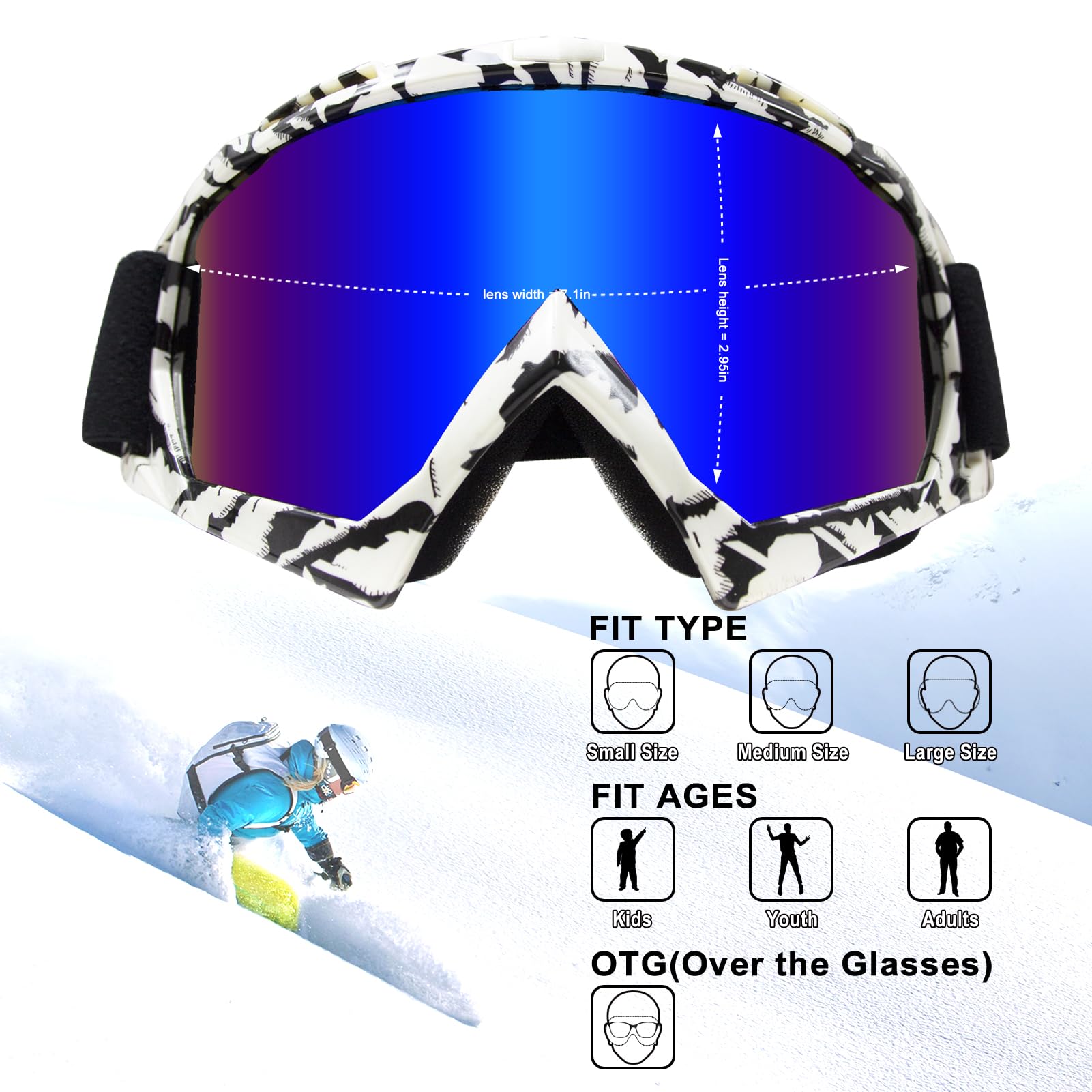 Zukmi Motocross Goggles - Dirt Bike Motorcycle Goggles For Men, Women & Youth - Mx Off Road Riding Racing