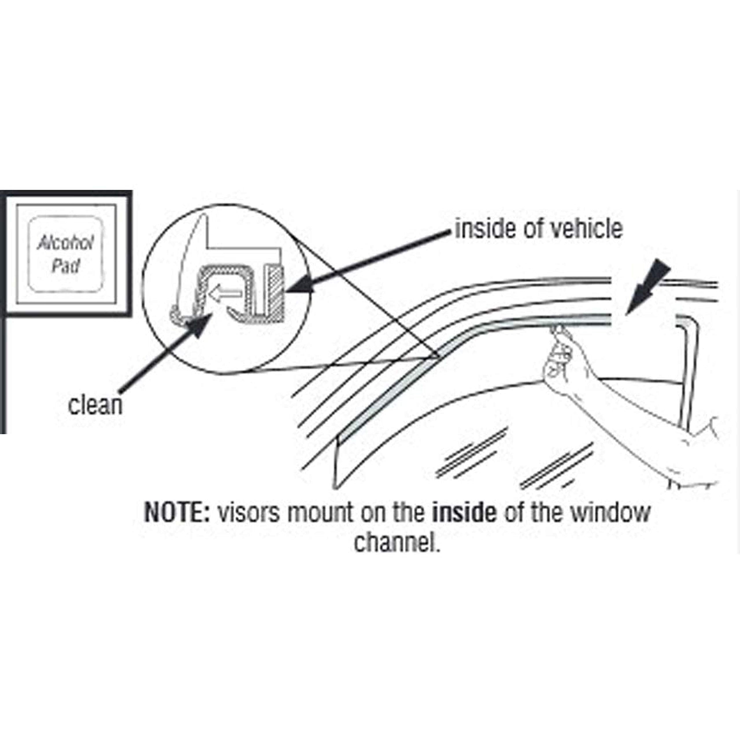 Gldifa In-Channel Window Visor Compatible With C/K/Escalade/Yukon Crew Cab Sun Guard Wind Deflector 4Pc