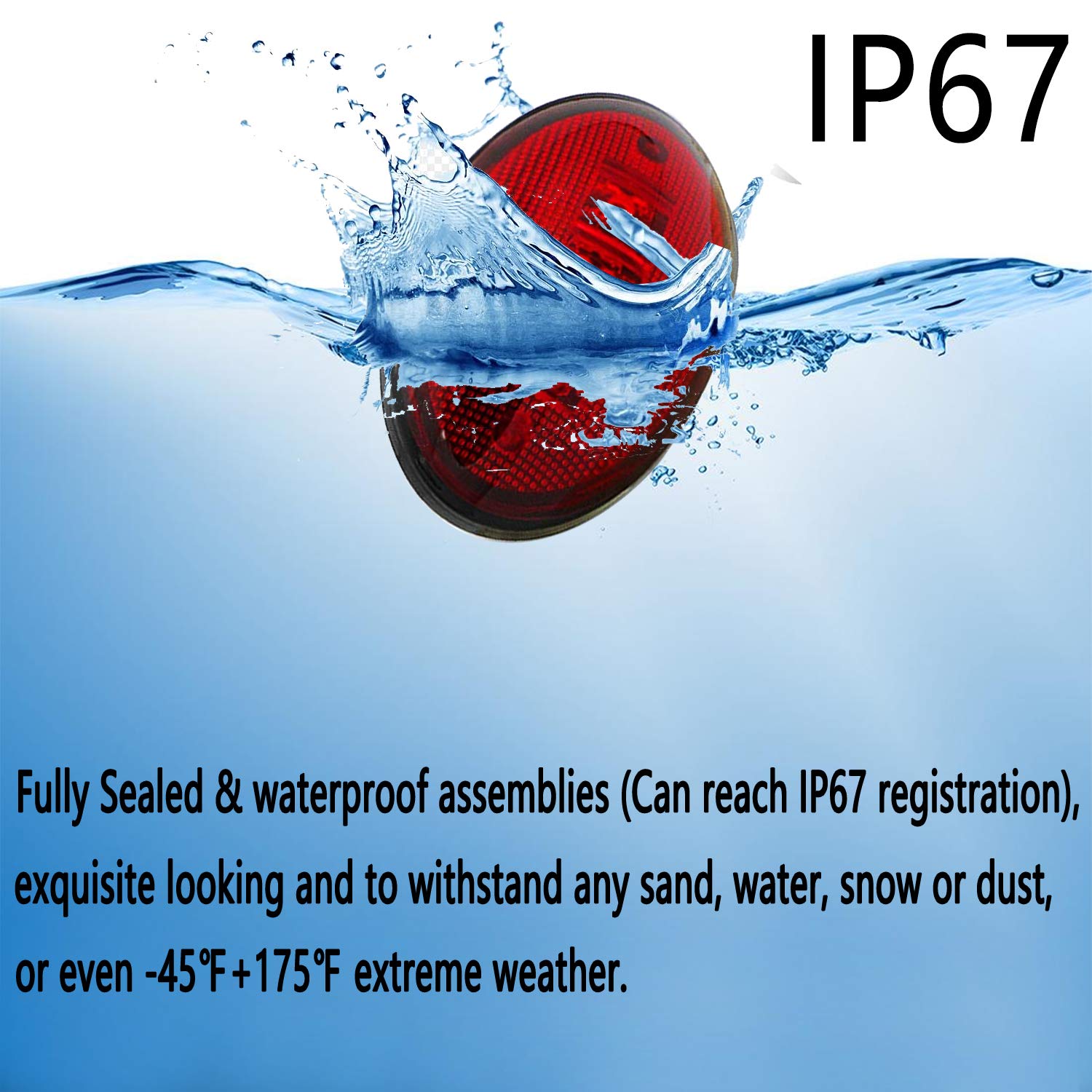 Keing Dually Bed Fender Side Marker Led Lights For Ford 1999-2020 F250 F350 F450 F550 (2Pcs Red + 2Pcs Amber)