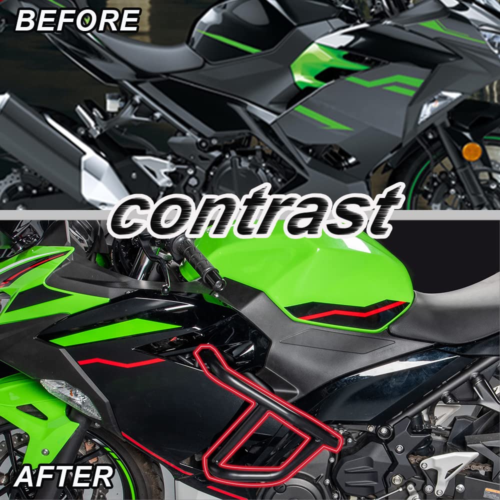 Lorababer Motorcycle Engine Guard Stunt Cage Crash Bar Bumper Frame, Alloy Steel, Black, Compatible with Ninja 400 250 (2018-2024)