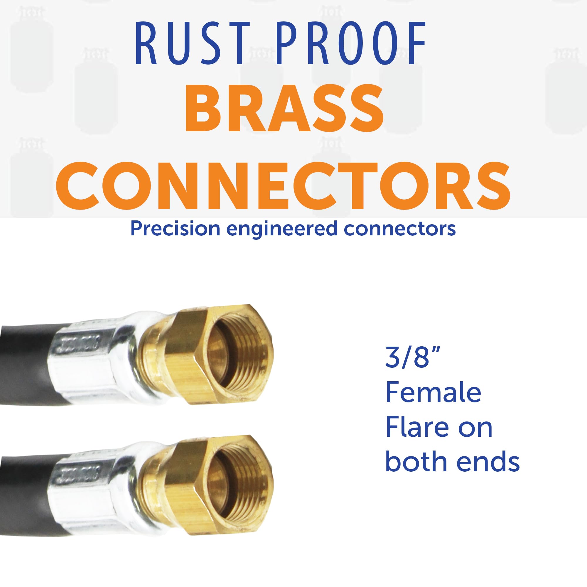 Flame King Thermo Rubber Rv Slide Out Hose Assembly, 72 Inch, 3/8 Inch Id, Female To Female - 100159-72