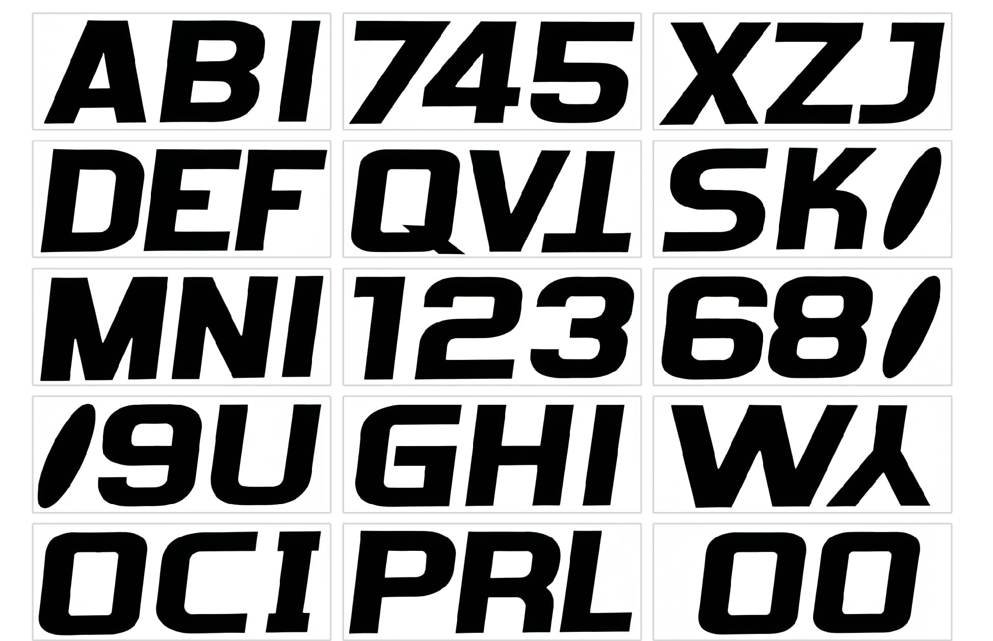 Hardline Products Series 700 Factory Matched 3-Inch Boat & Pwc Registration Number Kit, Solid Black - Blk700Ec