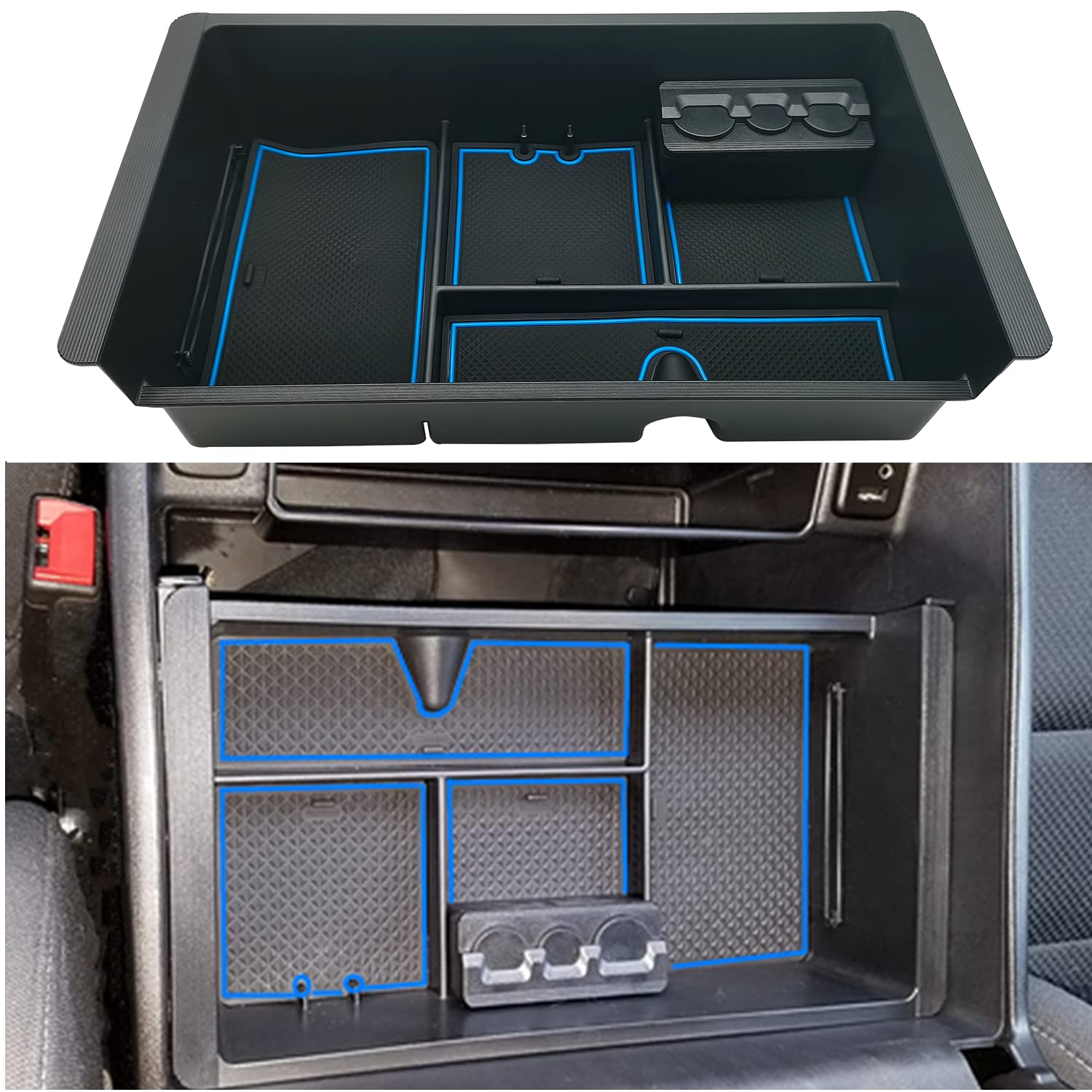 Jojomark Center Console Tray Organizer Compatible With 2014-2018 Gmc Sierra Accessories, (2015-2020) Yukon/Chevy Tahoe Silverado