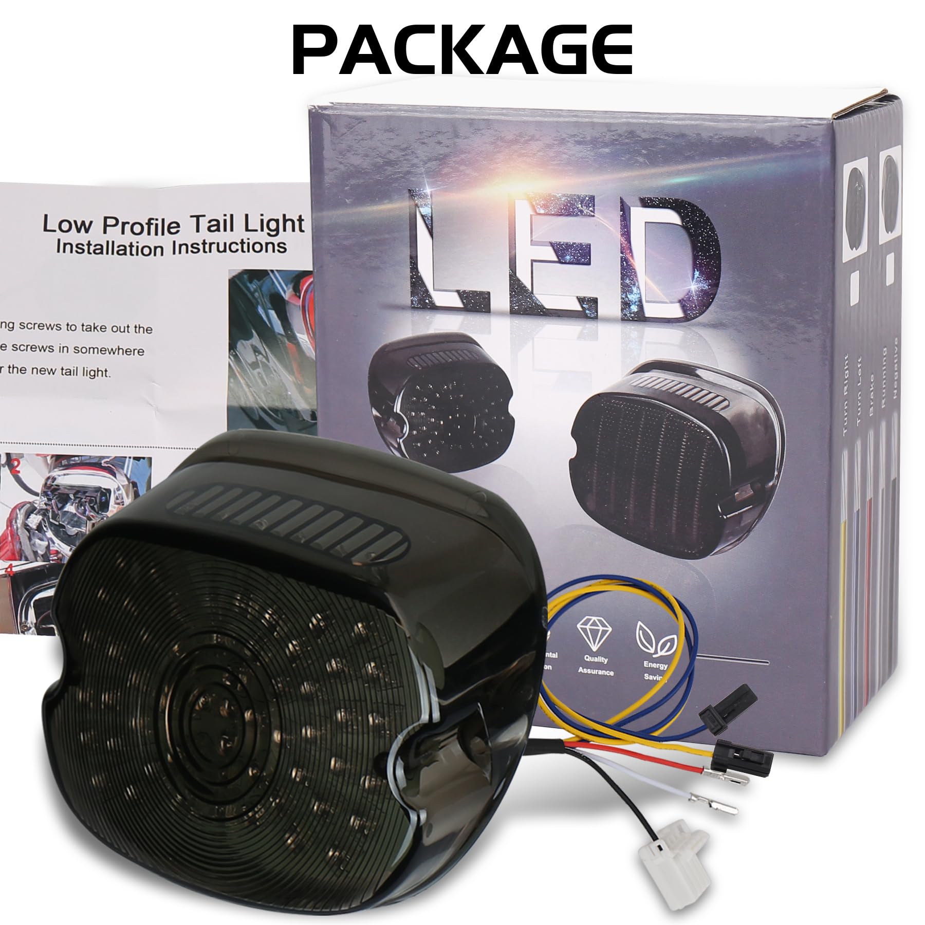 Movotor Led Tail Light Led Brake Turn Signal Rear Light Low Profile Smoked Taillights Compatible With Harley Davidson Dyna Sportster 883 1200 Road King