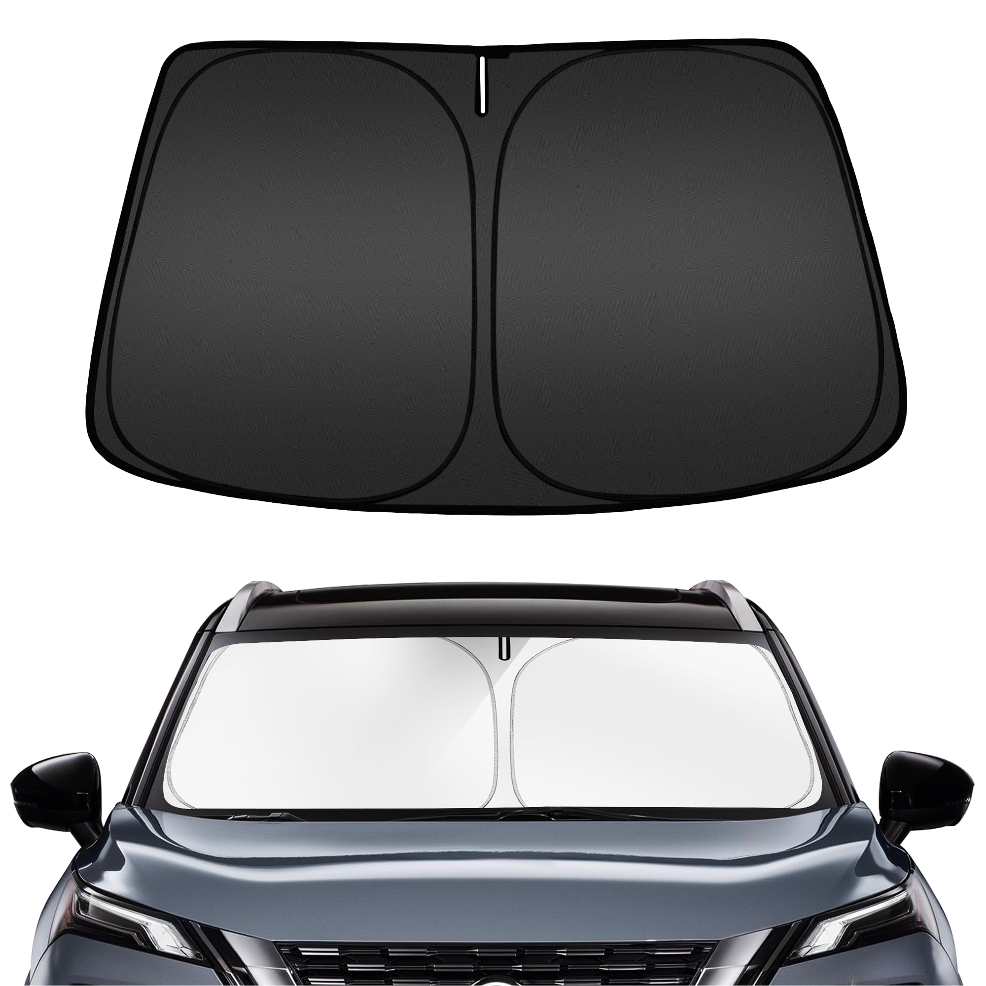 Arismotor Windshield Sun Shade For Ni-Ssan Rogue 2021-2025, Custom Fit Foldable Front Window Sunshade Sun Visor Protector, Block