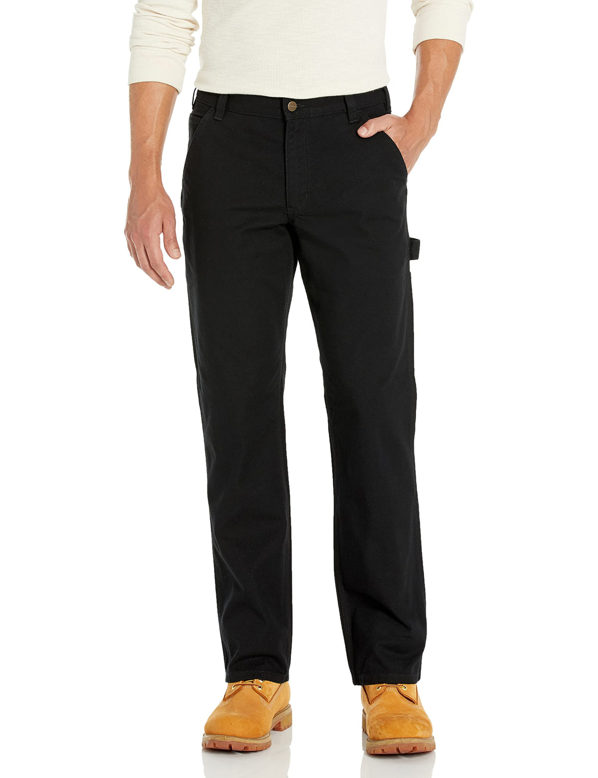 Carhartt Mens Rugged Flex Relaxed Fit Duck Utility Work Pant, Black, 42 X 30