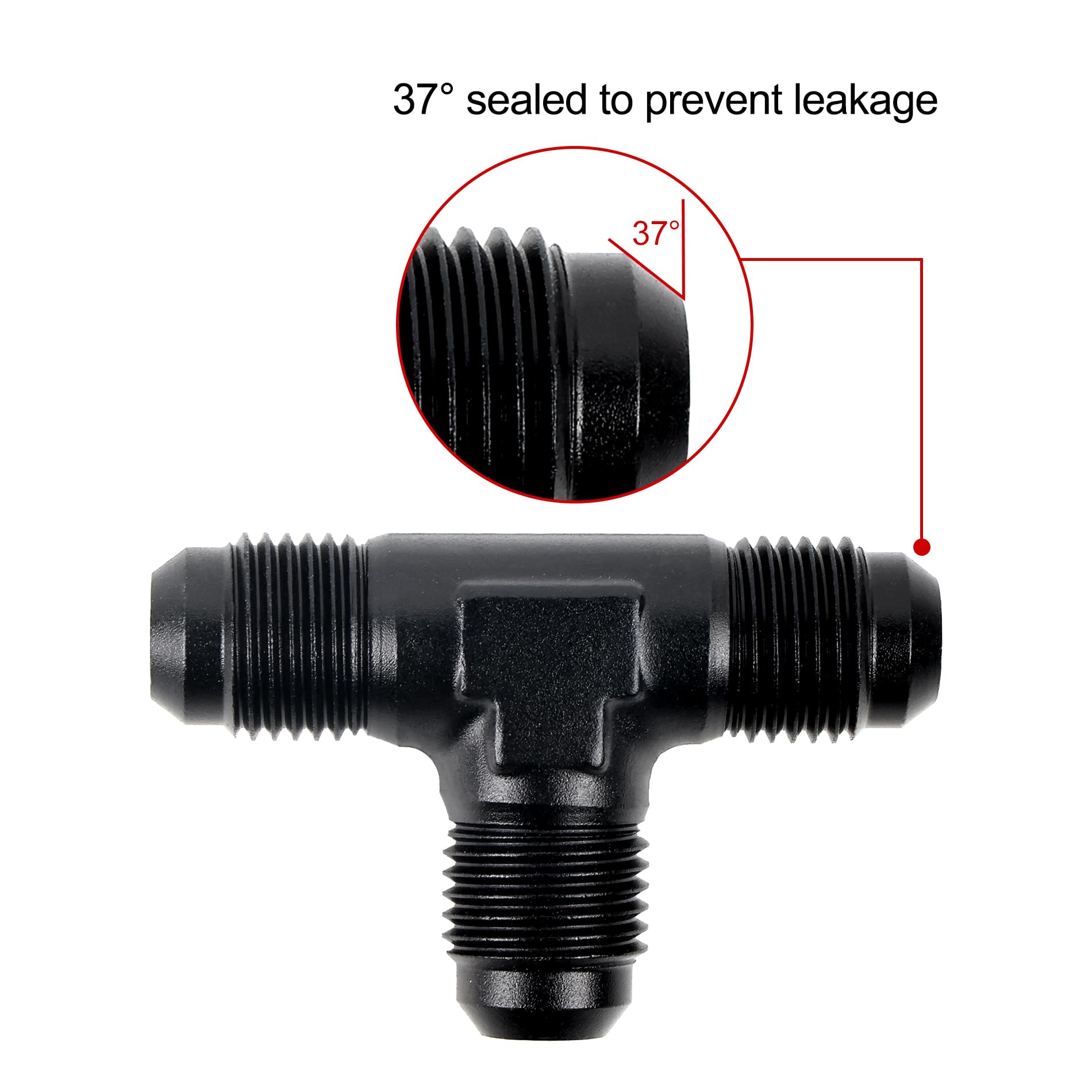 Evil Energy 6An Male Flare Tee Fitting Adapter T Union Aluminum Black