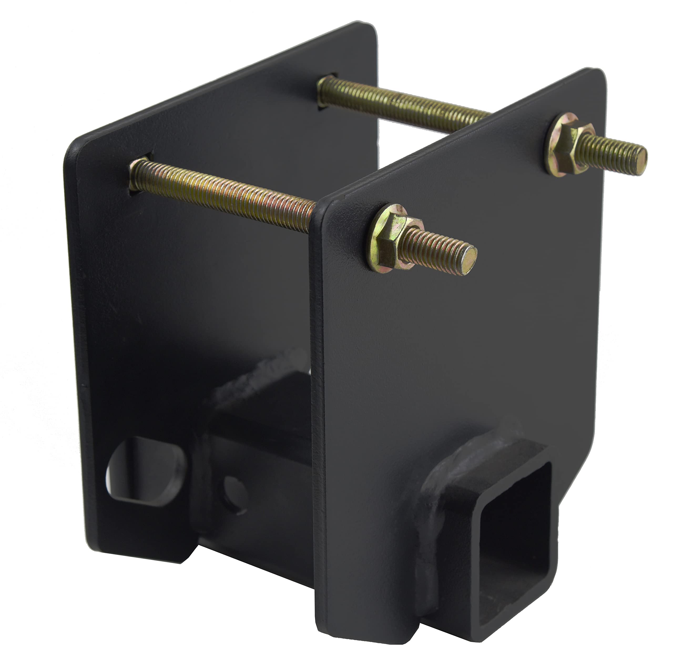 TOPTOW RV Bumper Hitch Receiver 2" Adapter, 3500 LBS Capacity, Fits 4" Square Bumpers, Alloy Steel, Black, Model TTRV801