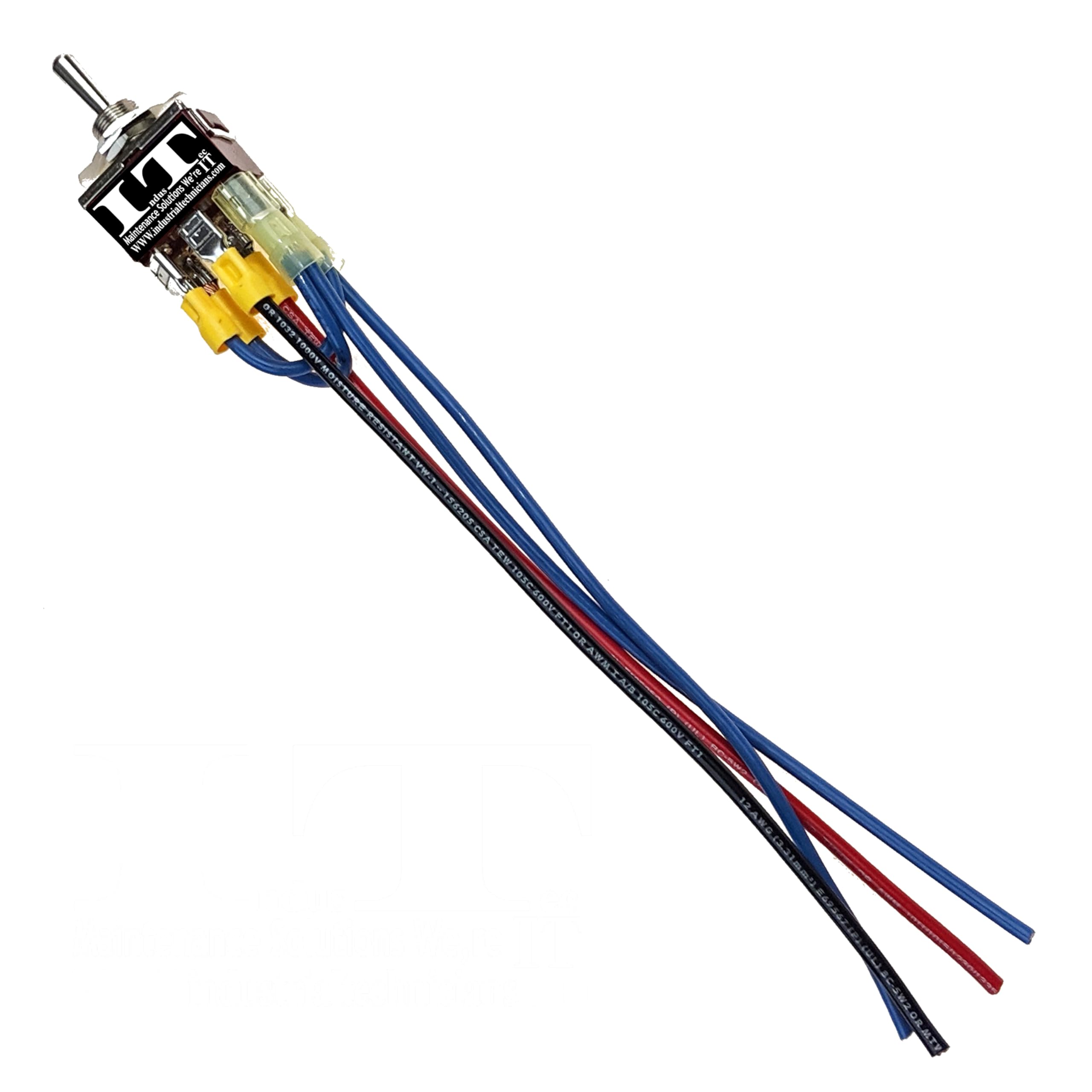 Industec Wired Dpdt 20 Amp 12 Volt (On)/Off/(On) Dc Momentary Reverse Polarity 12V Toggle Switch Automatic Reset 3 Position 6 Pi