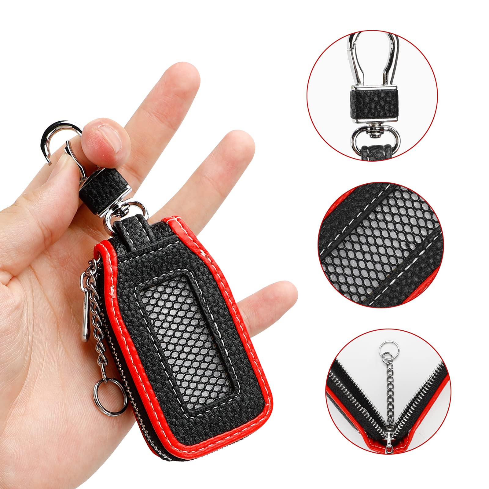 2 Pieces Leather Car Key Chain Case Holder Car Key Case Key Fob Protector Car Key Fob Cover Case