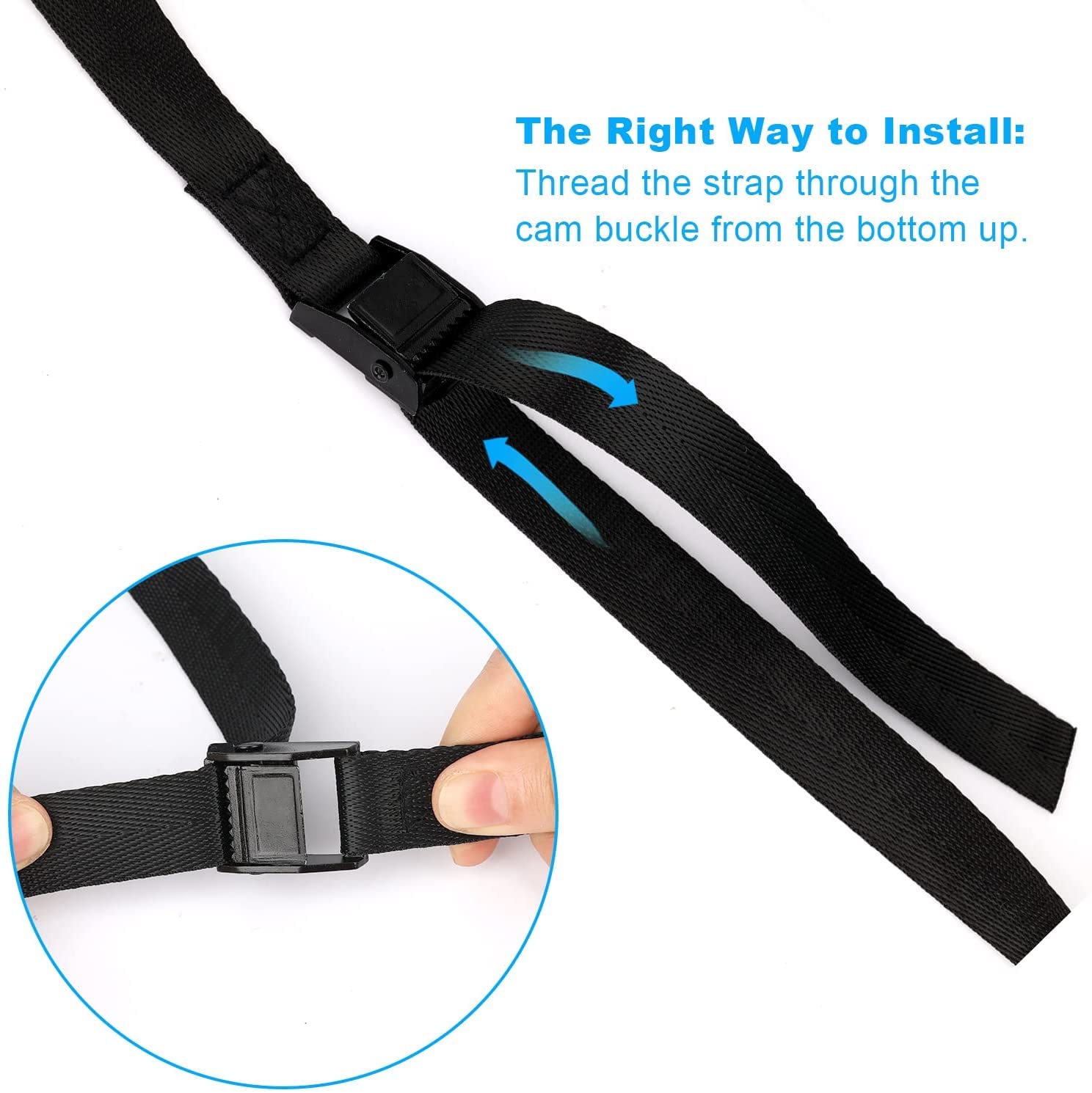 4 Pack Tie Down Straps,5ft x 1'' Lashing Straps with Adjustable Buckle Heavy Duty Secure Straps up to 600 lbs for Cargo, Luggage