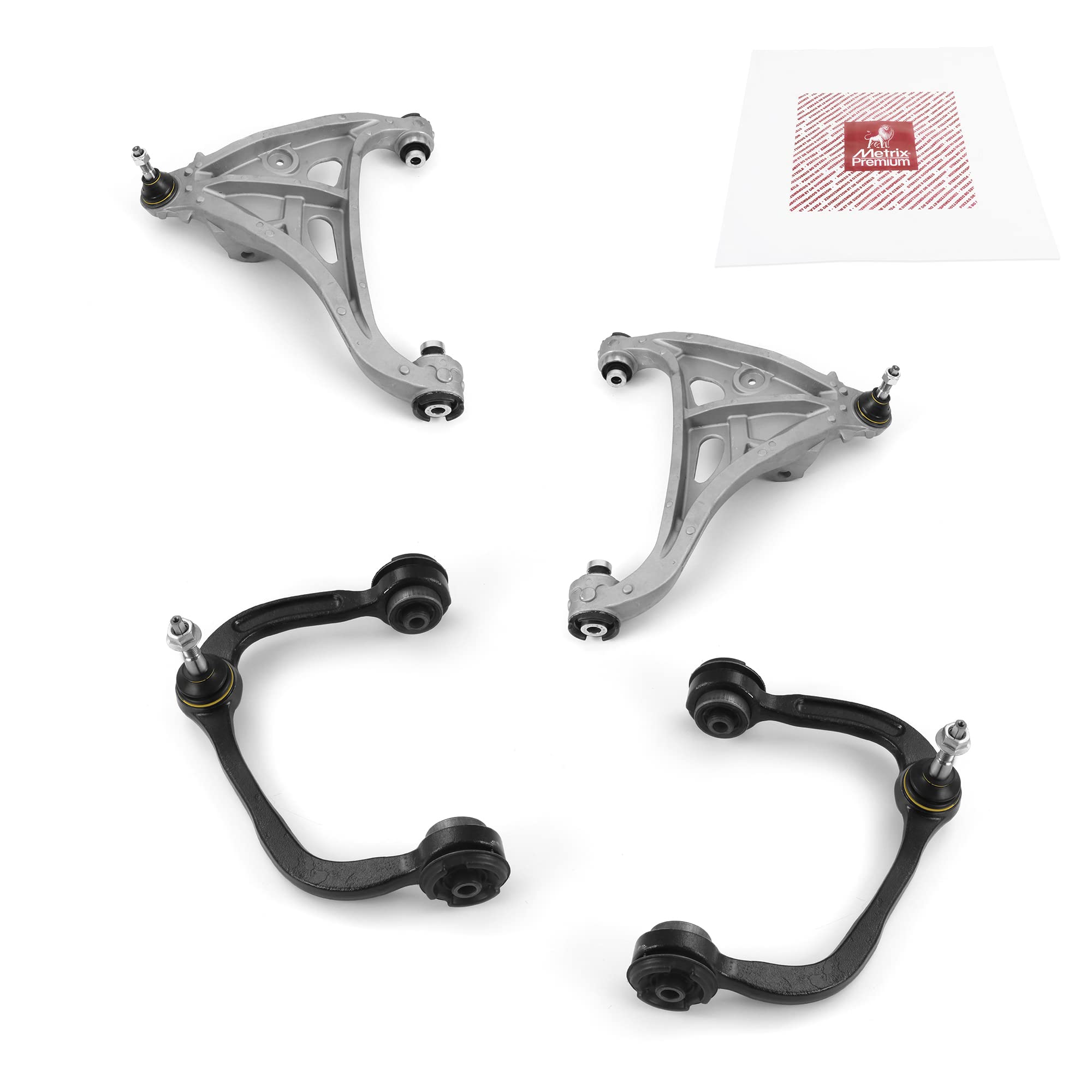 Metrix Premium Chassis Parts - 4 Pc Front Lower & Front Upper Control Arm Kit Fits 06-08 Lincoln Mark Lt, 04-08 Ford F-150, Lobo