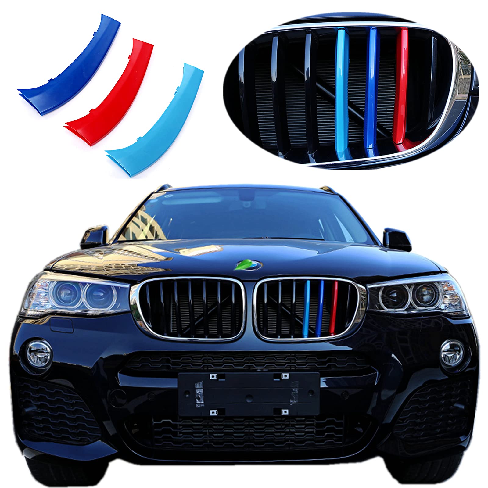 Exact Fit ///M-Colored Grille Insert Trims Compatible With F25 X3 2011-2017 Or F26 X4 2014-2017 Accessories For W/Standard Kidne