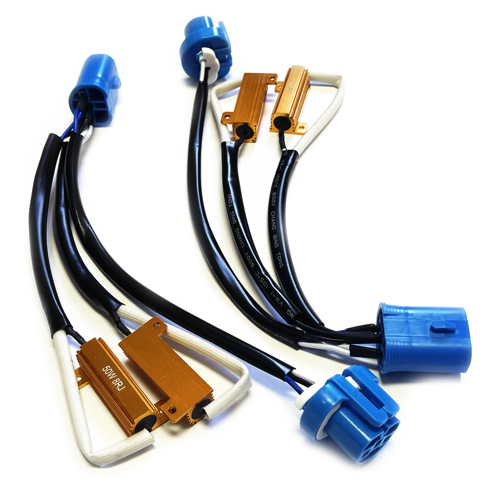 O-Nex Hb5 9007 Led Load Resistor Kit 50W 8Ohm Headlight Bulb Relay Harness Adapter Anti Flicker Error Decoder Warning Canceller