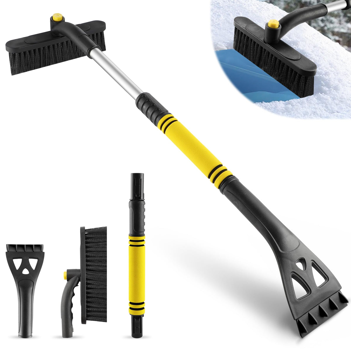 Livtee Ice Scraper And Snow Brush For Car Windshield, 24.75'' Removable Snow Removal Tool, Automotive Exterior Accessories And W