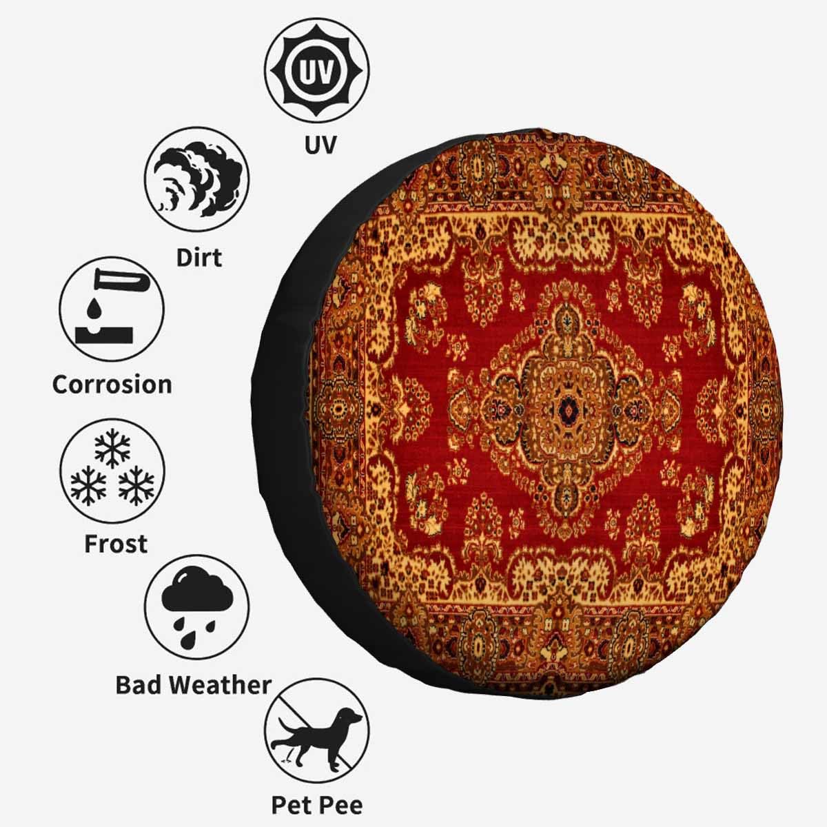 Carpet Texture Spare Tire Cover for RV Trailer Wheel Protectors Weatherproof Polyester Tire Case for All Cars SUV Camper Travel