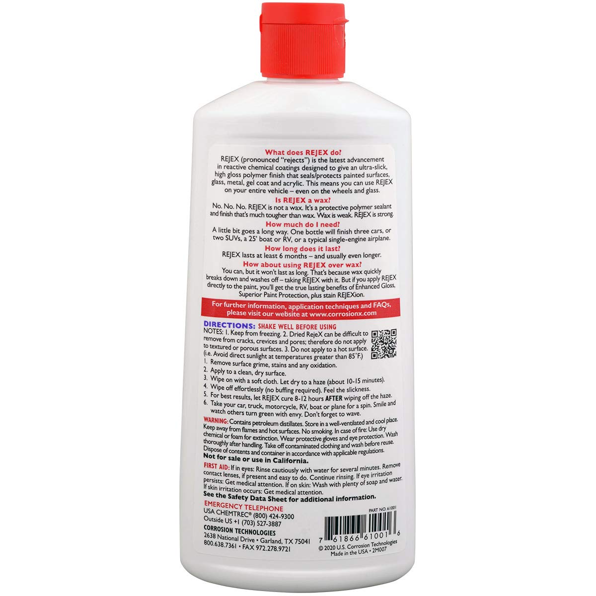 Corrosion Technologies RejeX 61001 (12 fl oz) - High Gloss Finish That Protects | For All Vehicles | Synthetic Paint and Surface