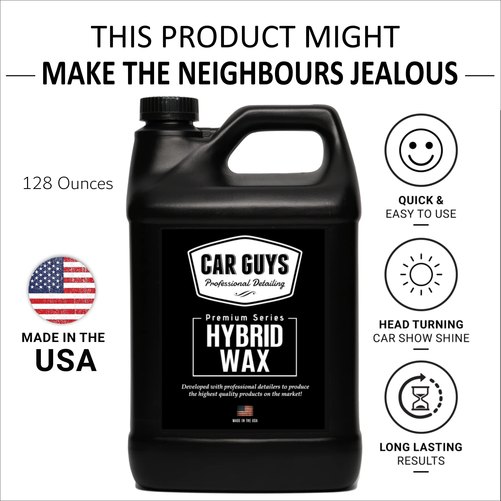 Car Guys Hybrid Spray Wax 1 Gallon Refill | Advanced Car Wax | Long Lasting And Easy To Use | Safe On All Surfaces | 1 Gallon (Sprayer Not Included)