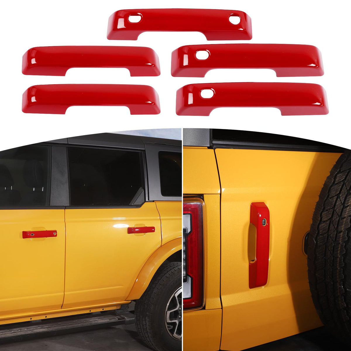 JOSHELA for Bronco Door Handle Cover Trim Fit for Ford Bronco 2021 up Red Exteri WBCARB0D8BG1QLW