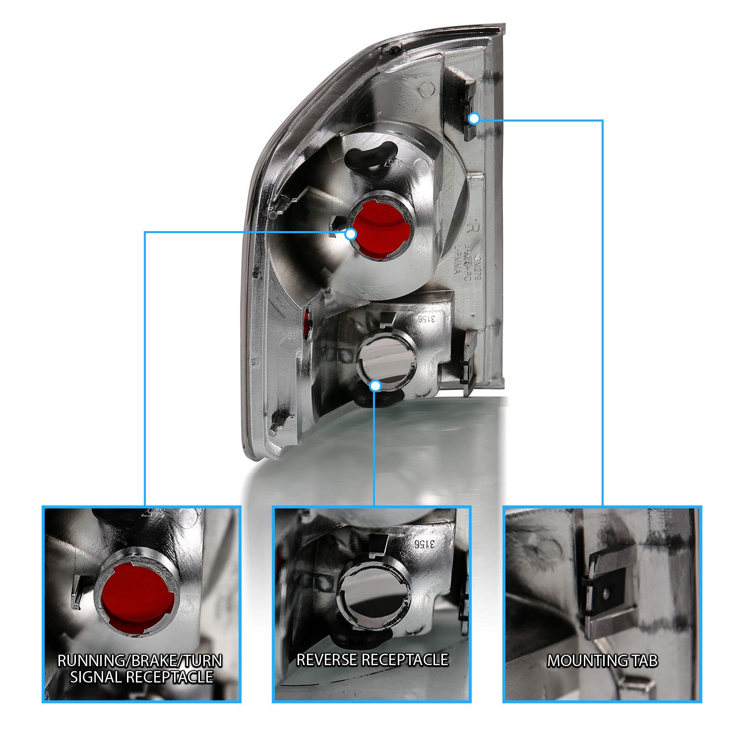 Amerilite For 94-04 Chevy S-10 / Gmc Sonoma / 96-00 Isuzu Hombre Smoke Dark Black Replacement Brake Lamp Tail Lights Assembly Set - Passenger And Driver Side